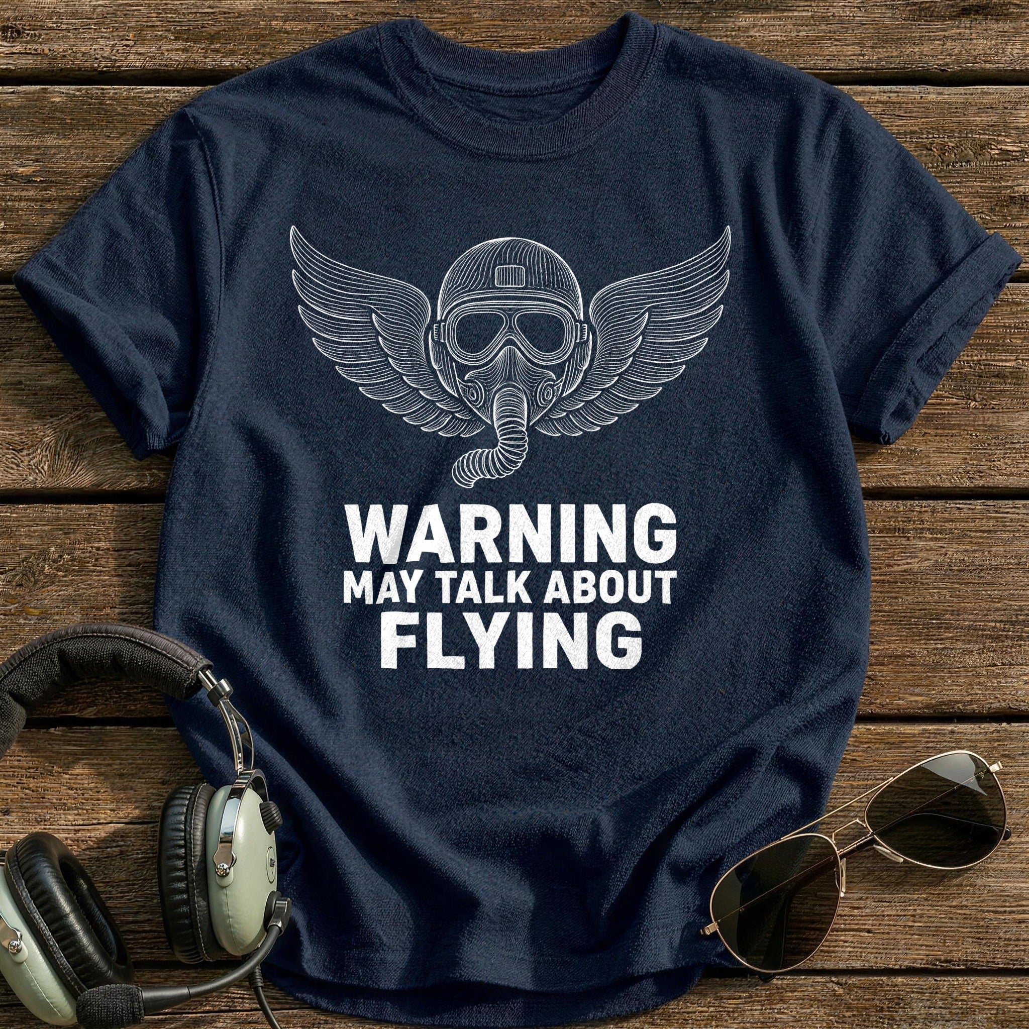Warning Talk Flying 82 T-Shirt - Navy