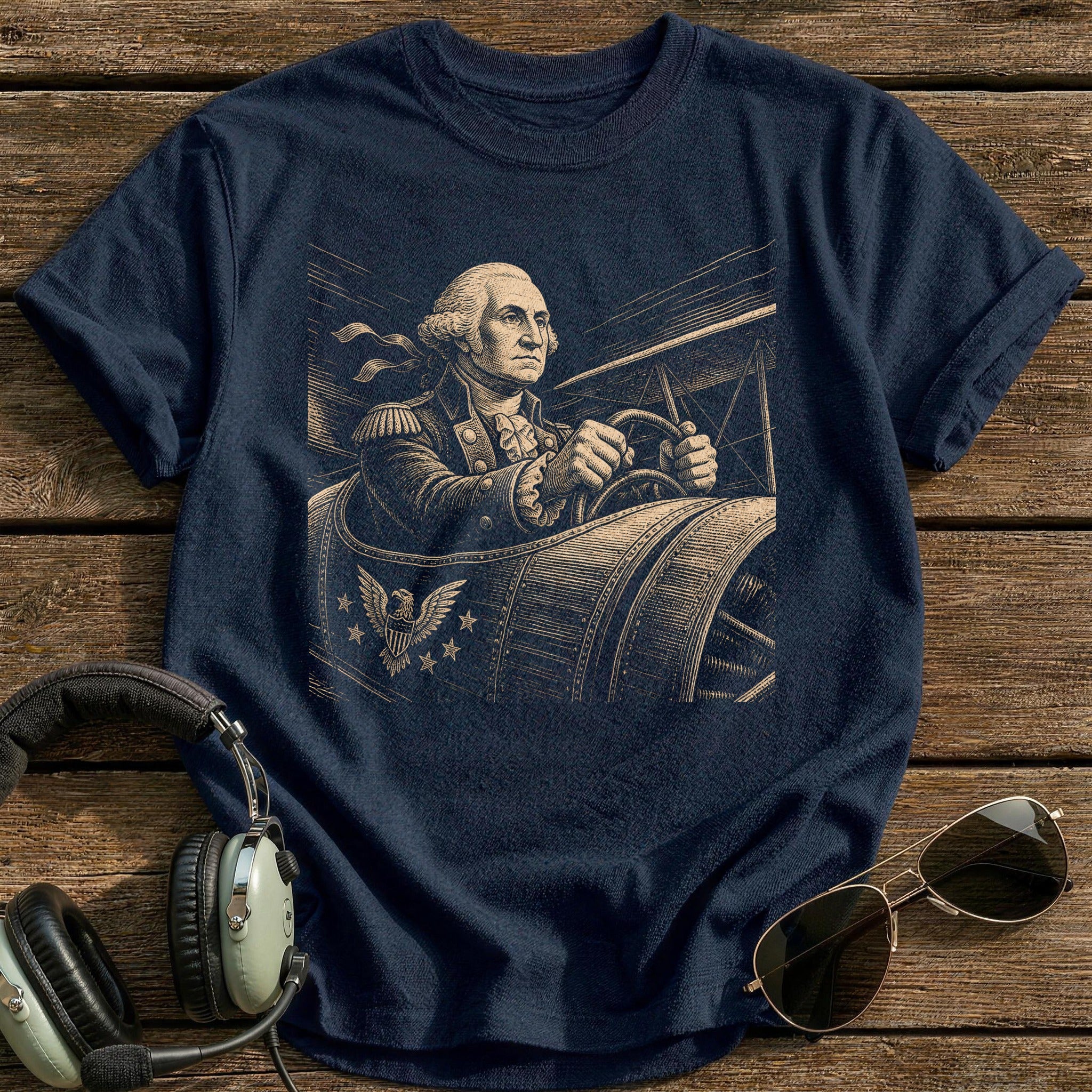 Washington At The Stick T-Shirt - Navy