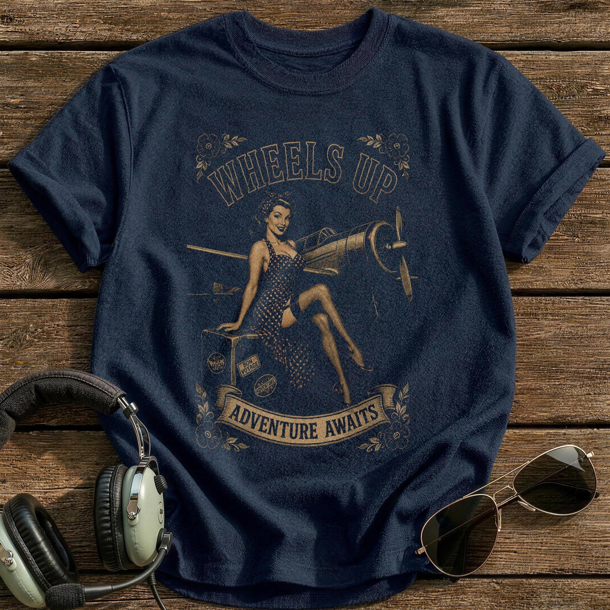 Wheels Up T-Shirt - Navy