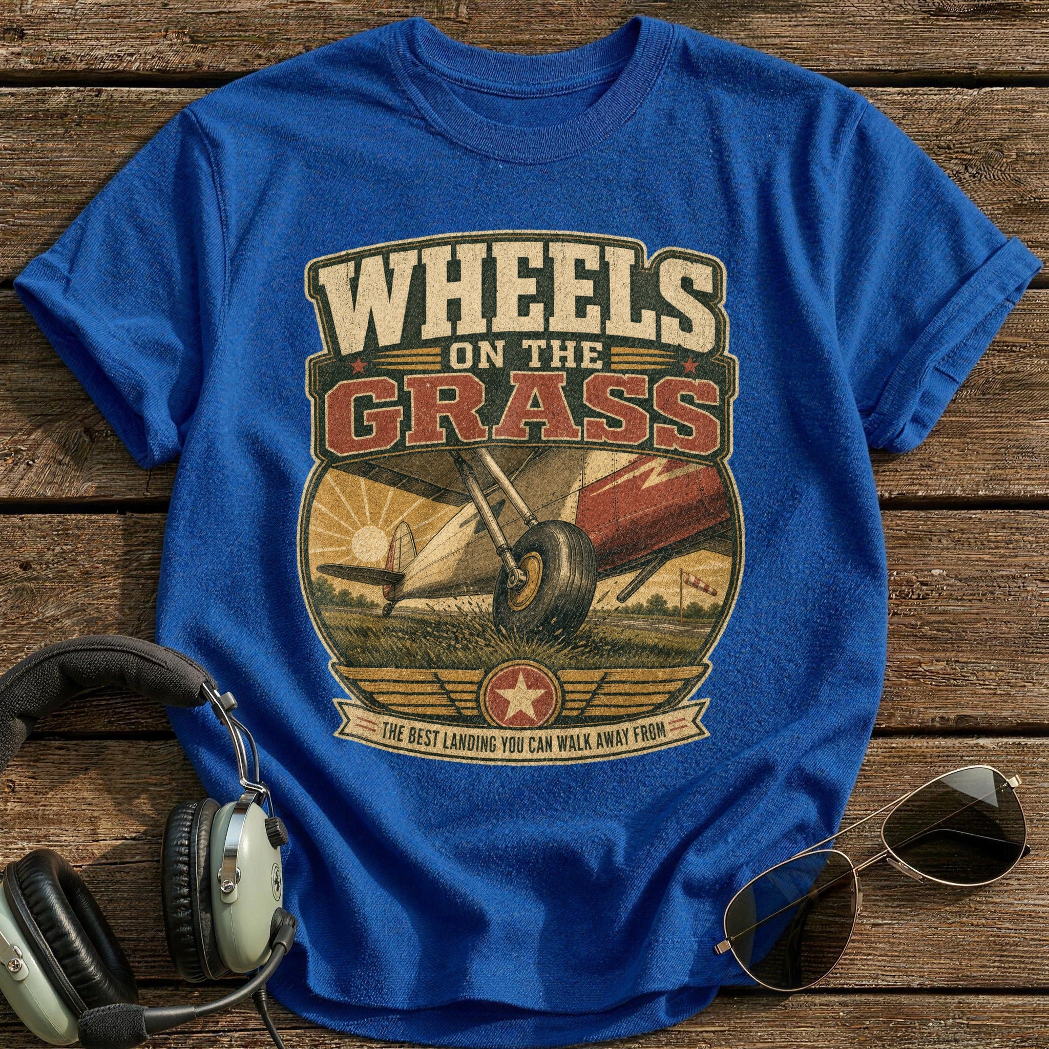 Wheels on the Grass T-Shirt - Royal