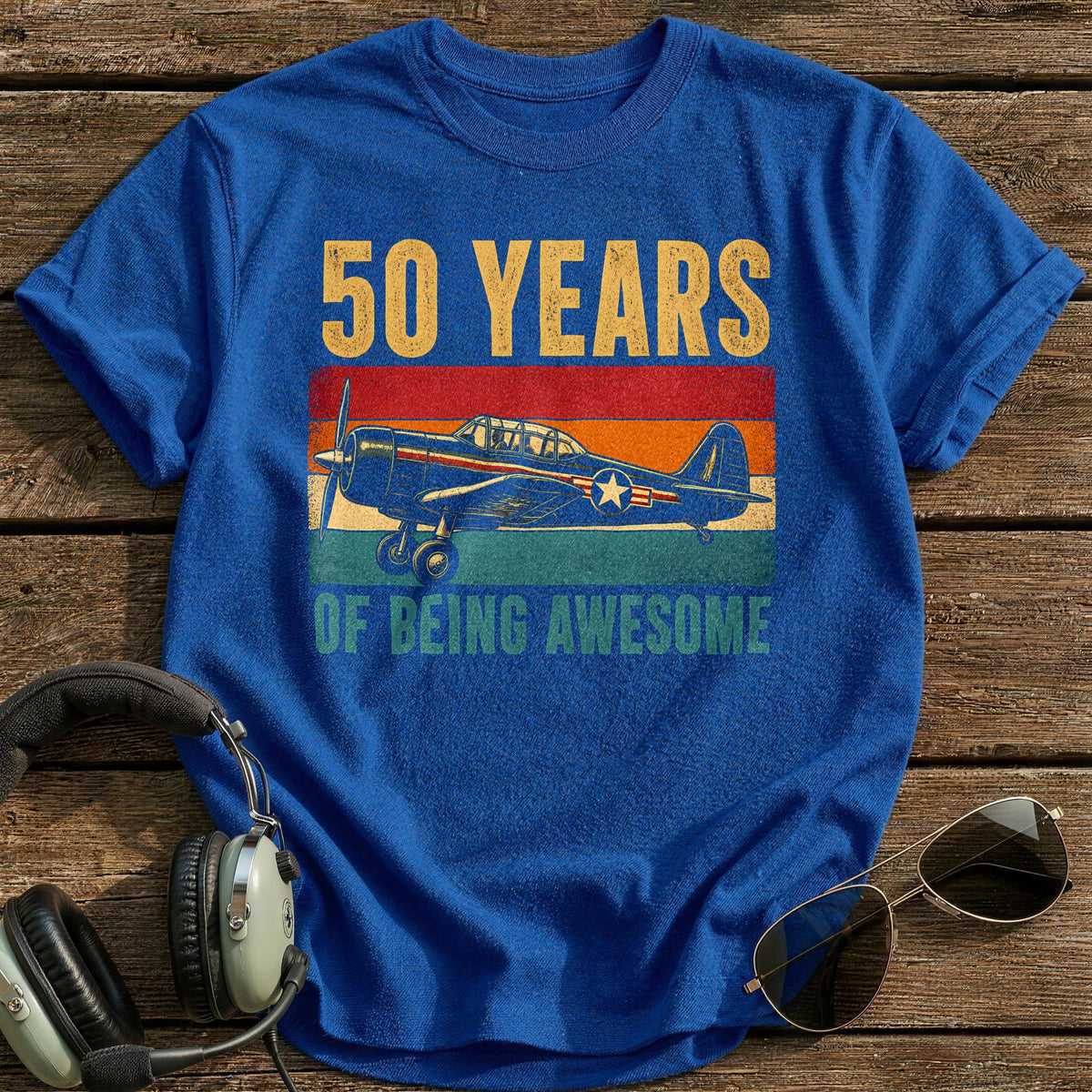 50 Being Awesome T-Shirt - Royal
