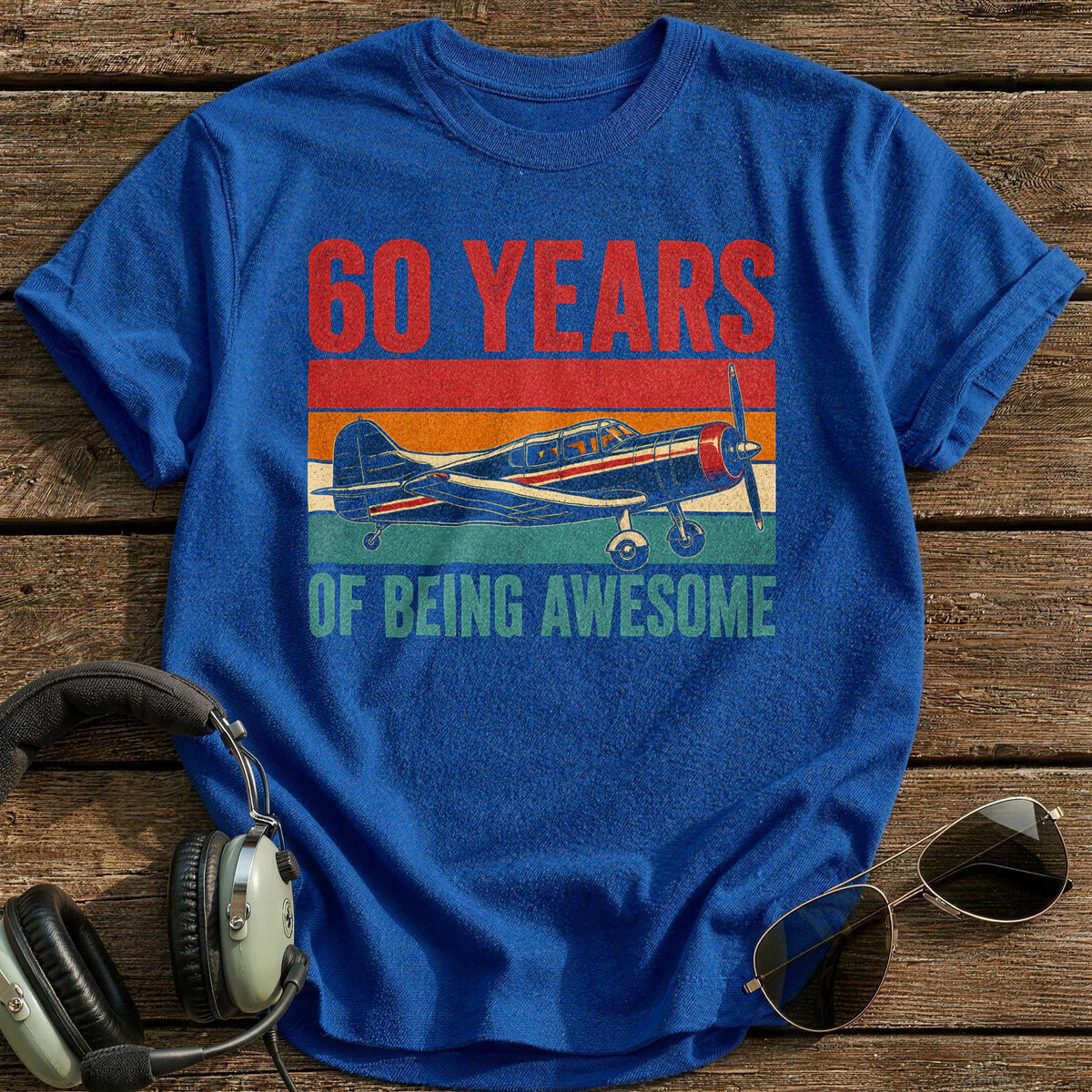 60 Being Awesome T-Shirt - Royal