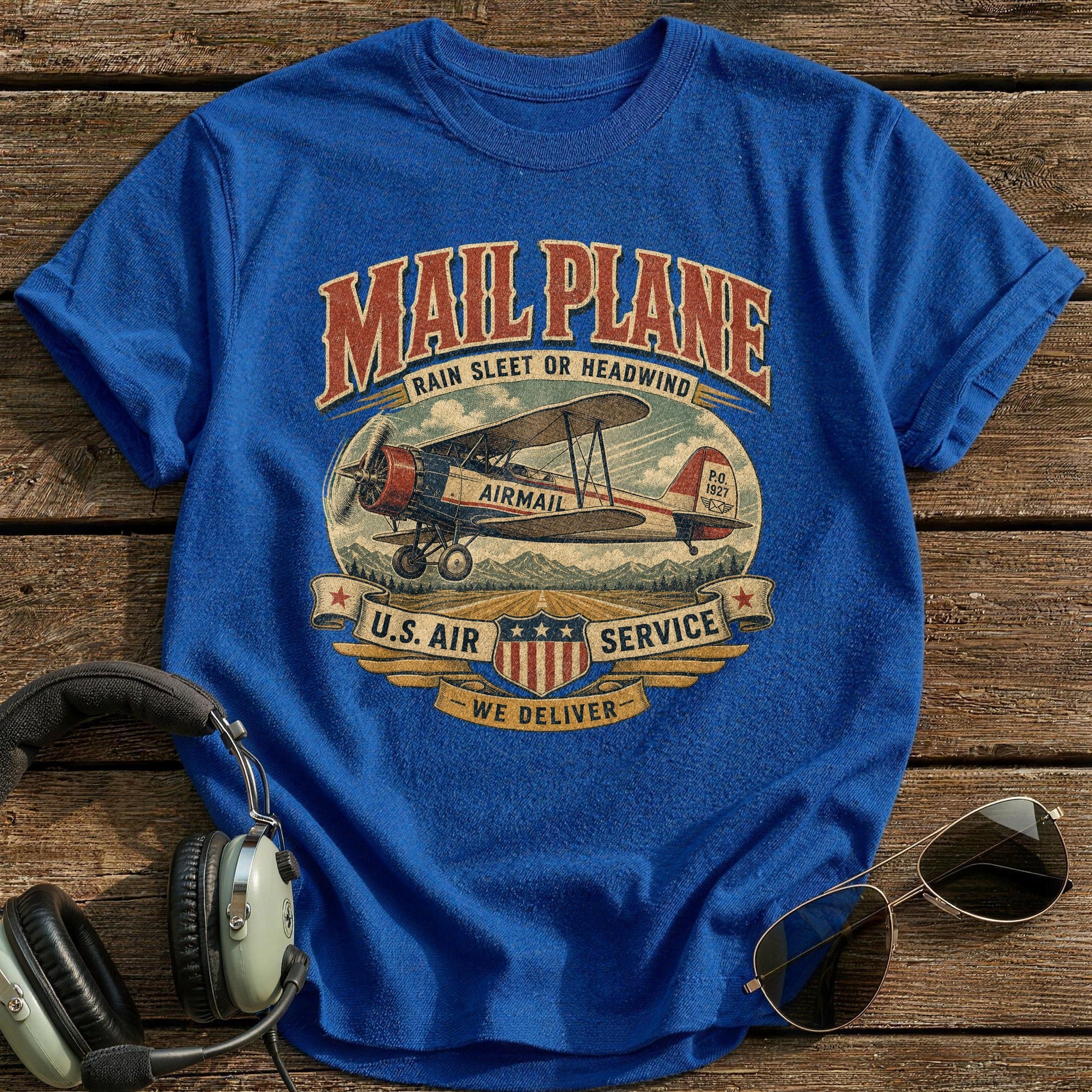 Mail Plane T-Shirt - Royal