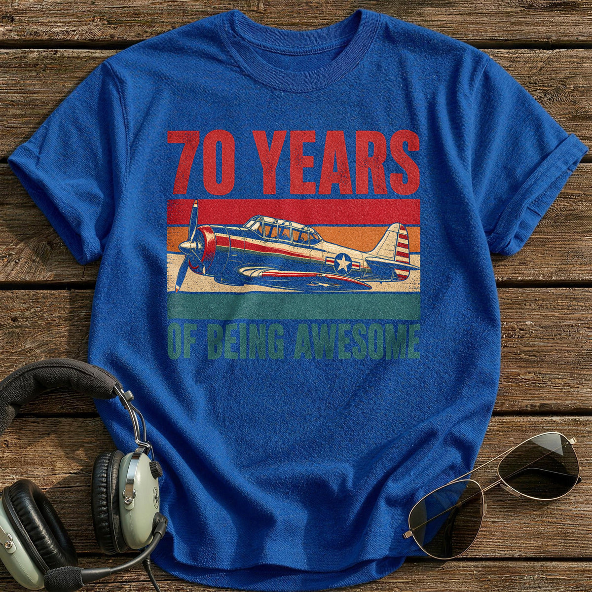 70 Being Awesome T-Shirt - Royal