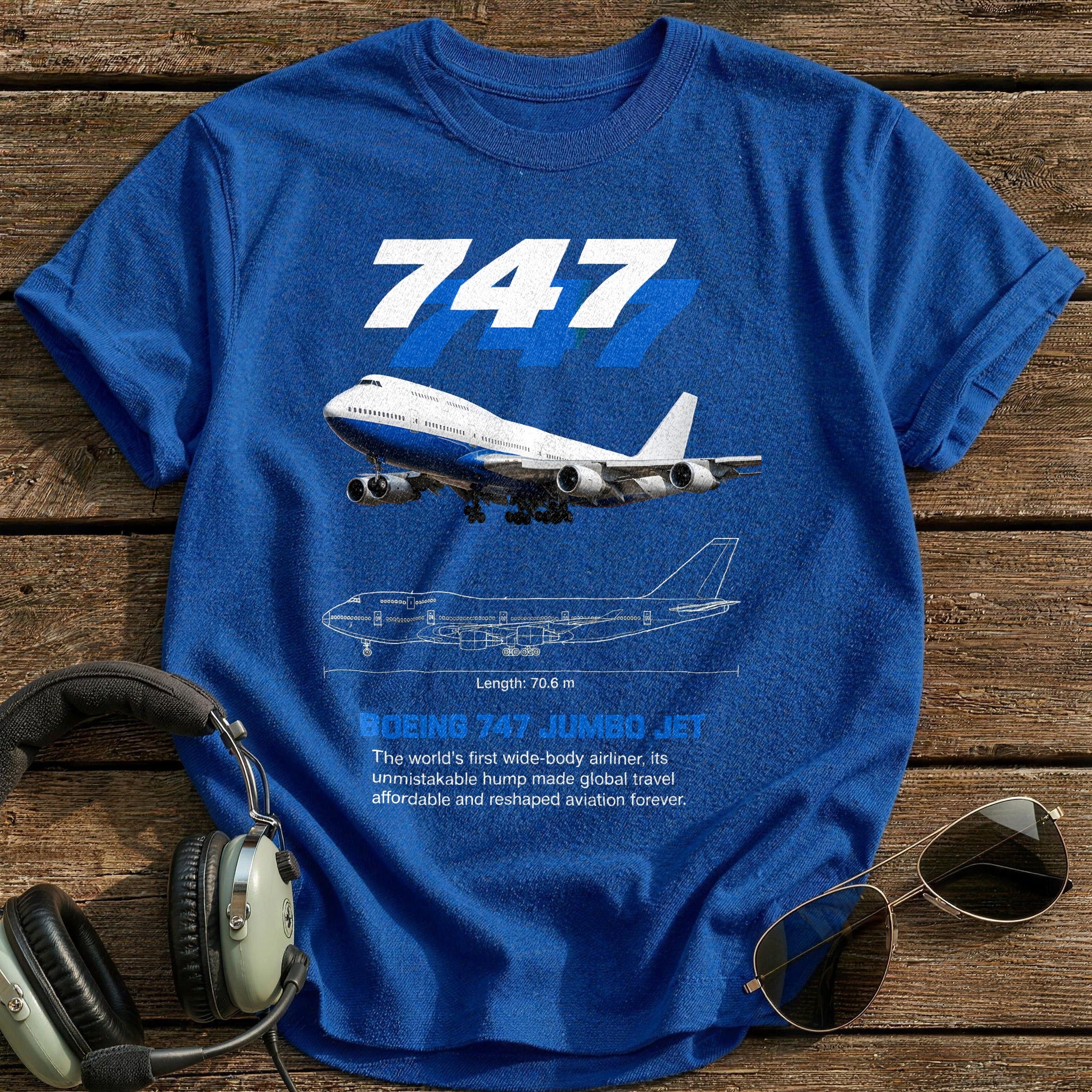 747 80 T-Shirt - Royal