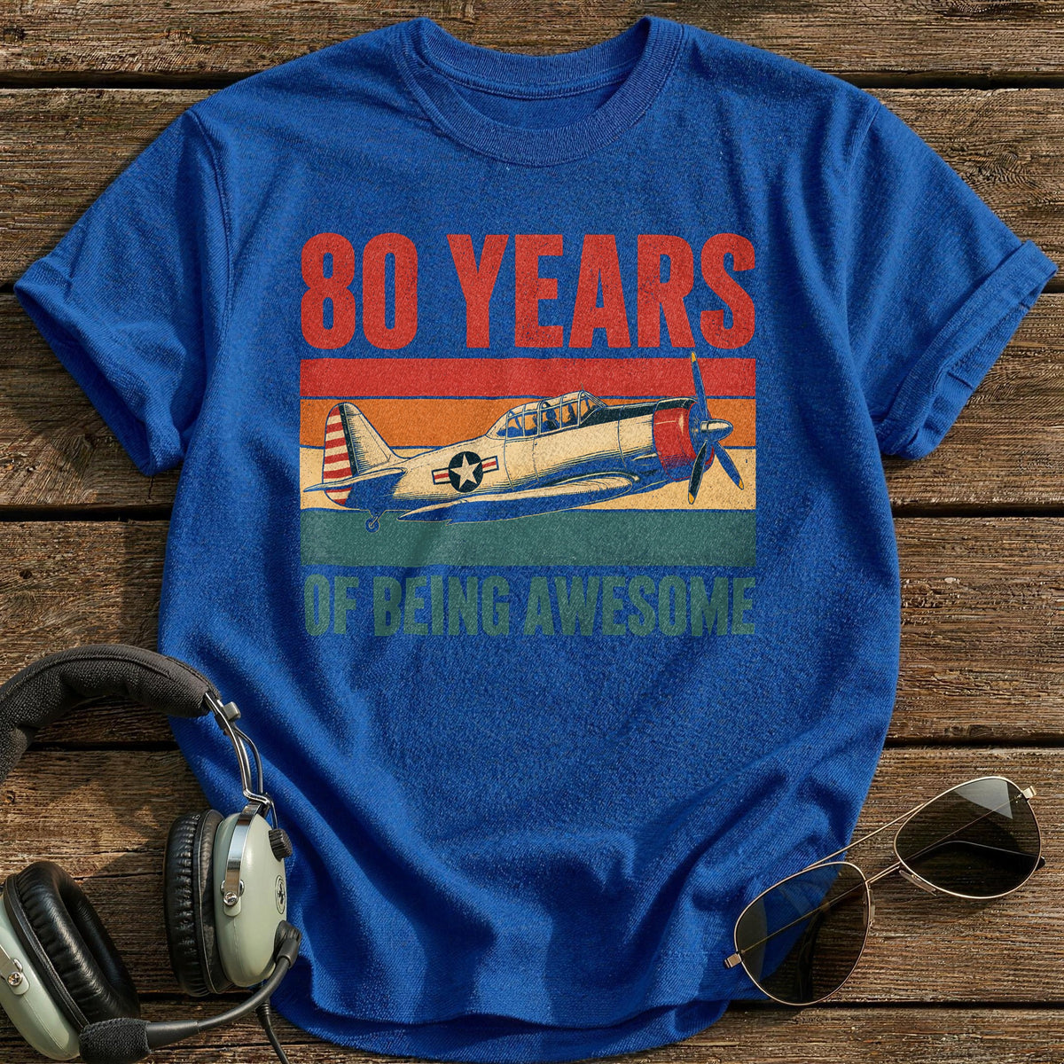 80 Being Awesome T-Shirt - Royal