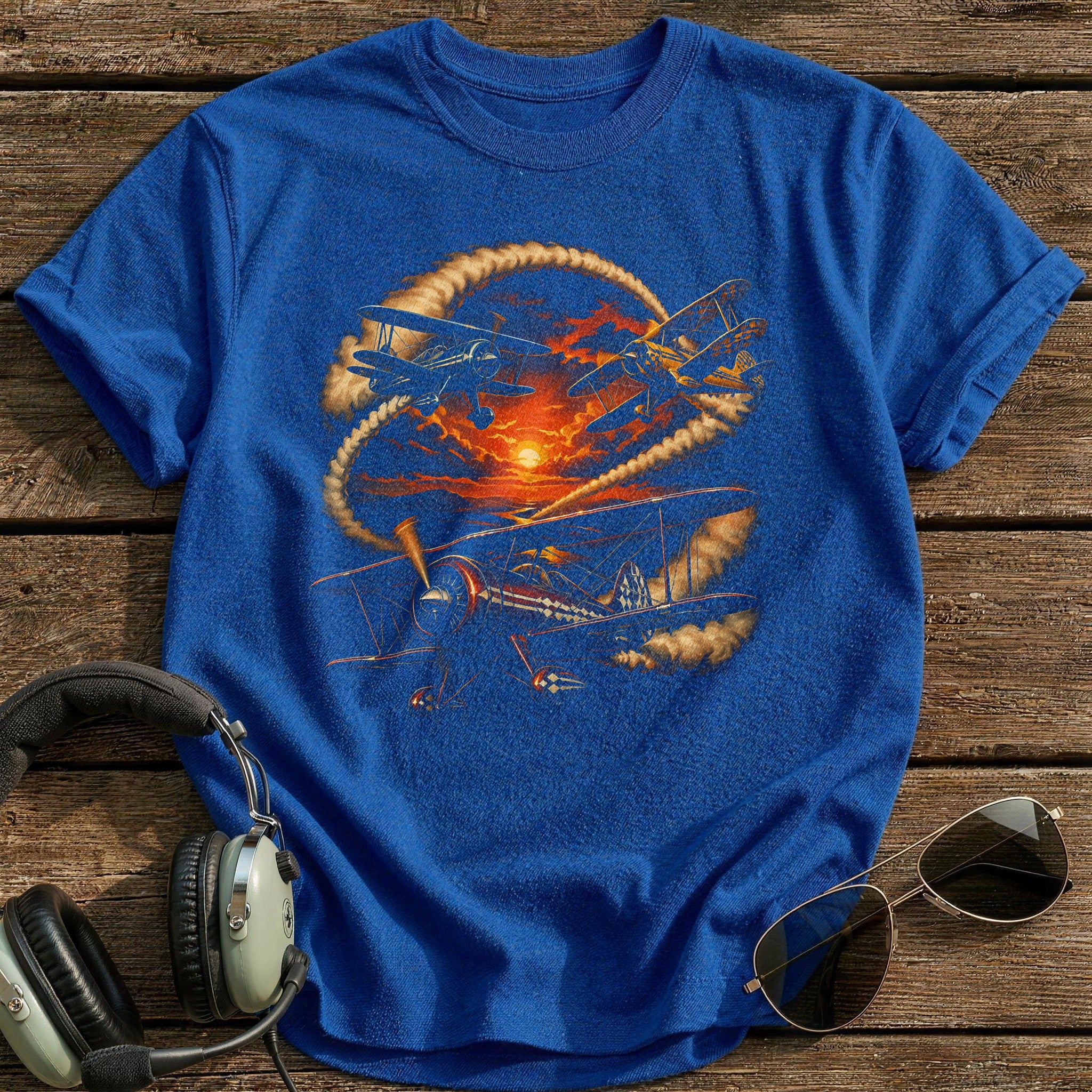 Aerobatic Sunset T-Shirt - Royal