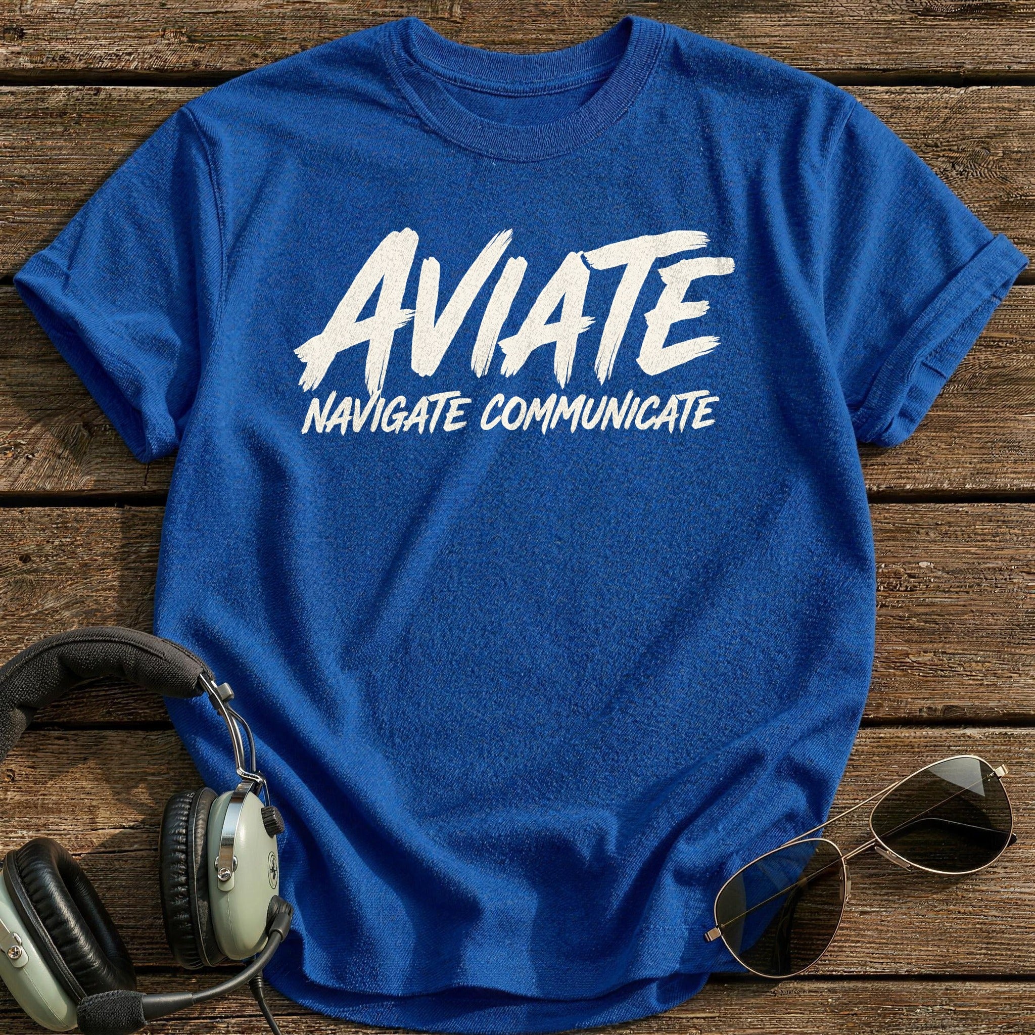 Aviate Navigate Communicate 52 T-Shirt - Royal
