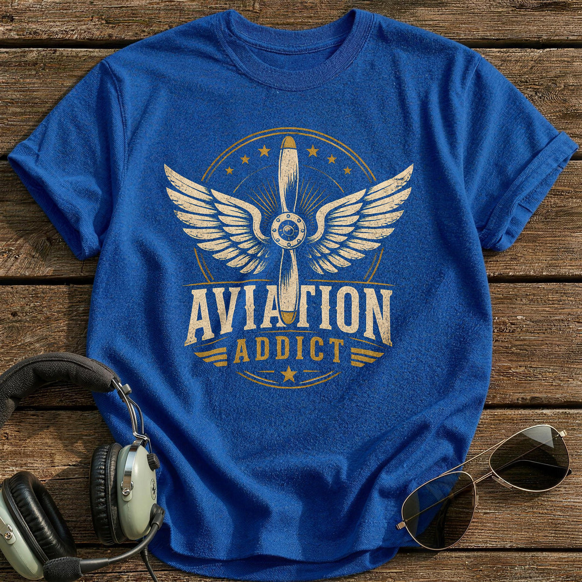 Aviation Addict 11 T-Shirt - Royal