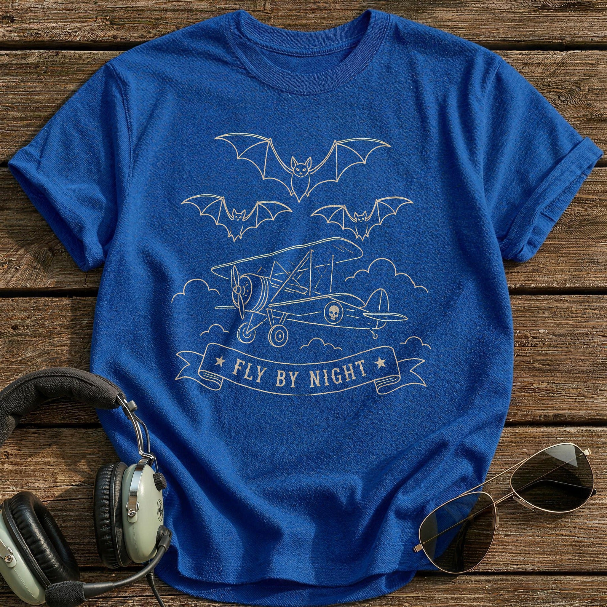 Bats Biplane Banner 82 - Royal