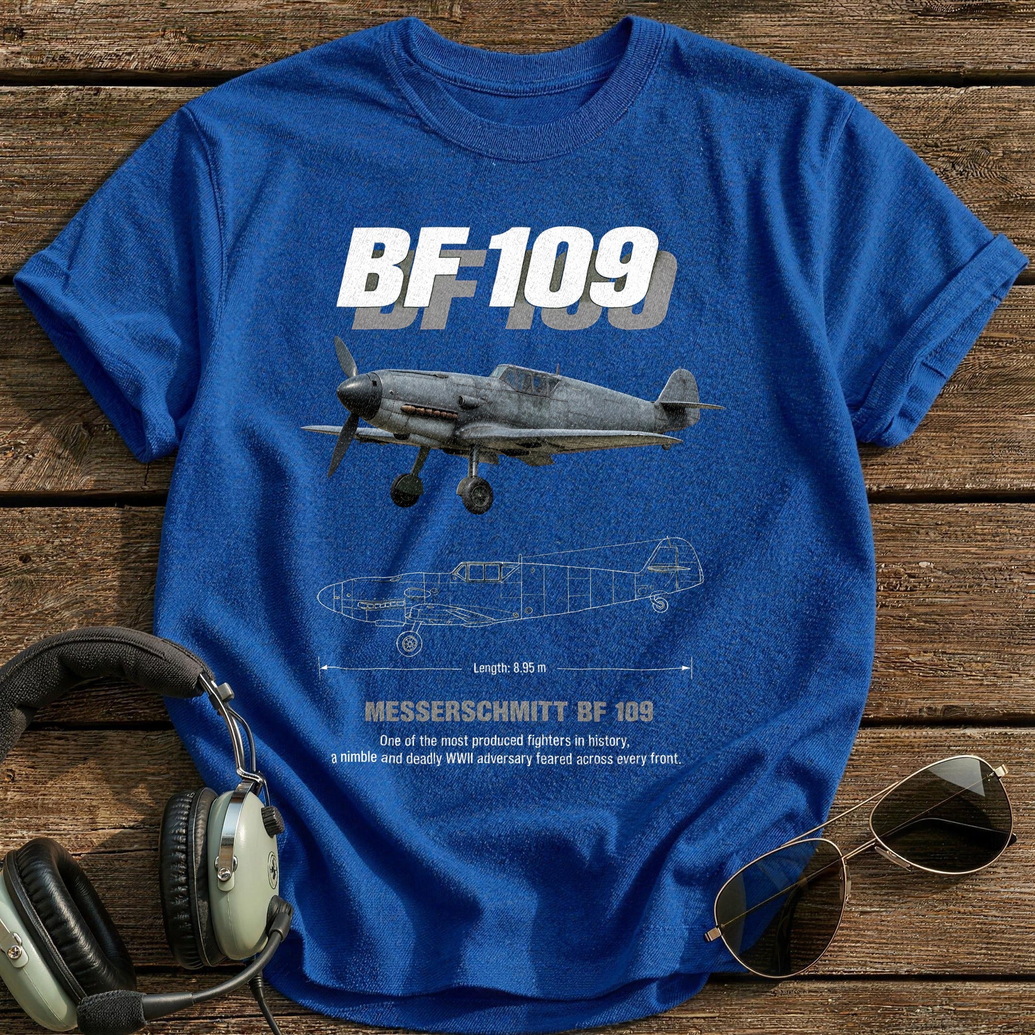 Bf109 95 T-Shirt - Royal