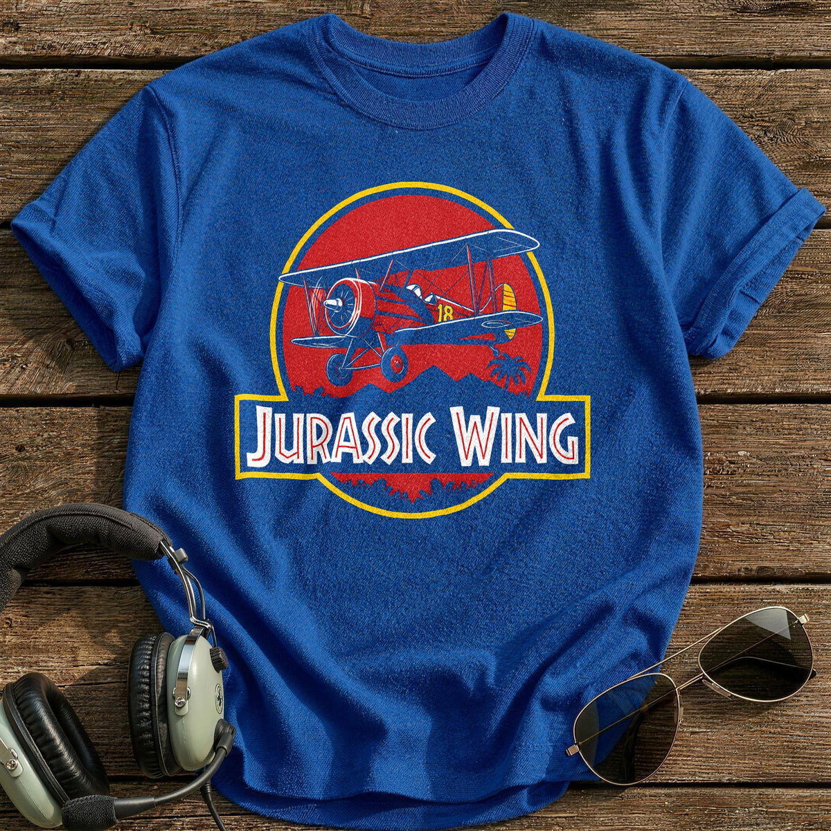 Biplane Safari T-Shirt - Royal