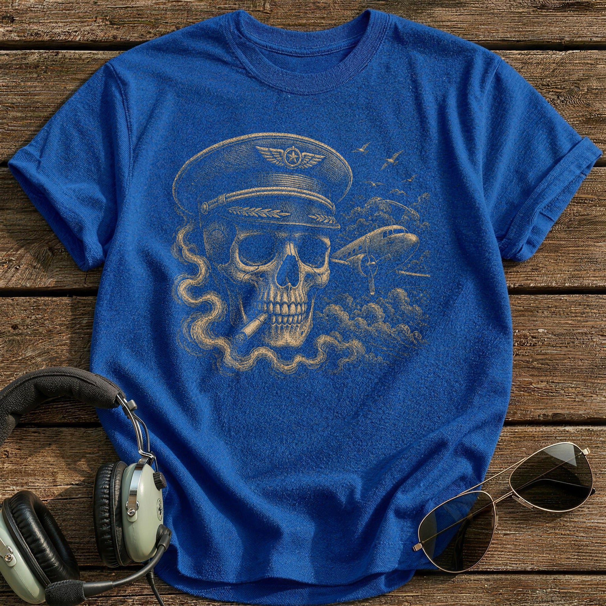 Captain Skull Peaked Cap T-Shirt - Royal