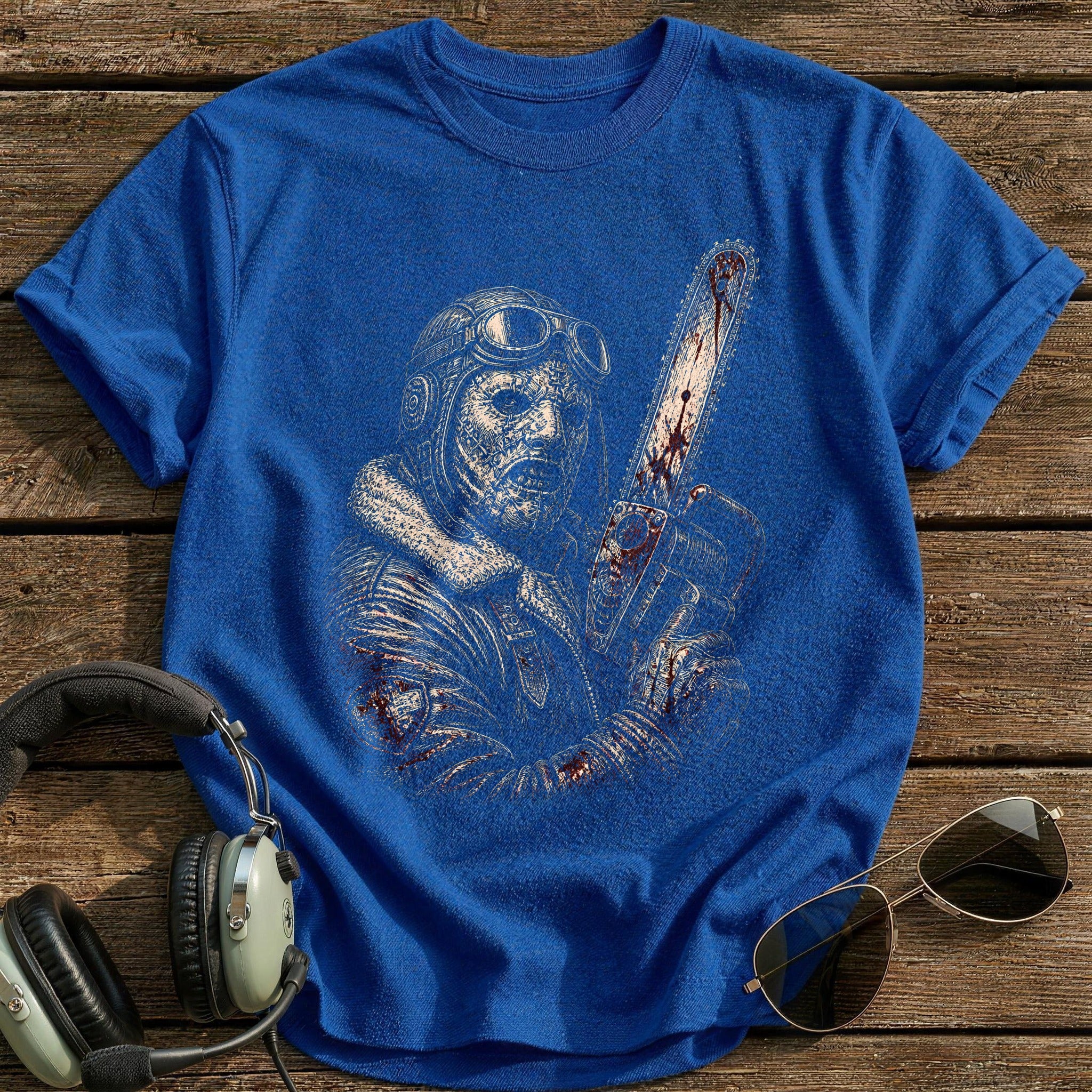 Chainsaw Etched 63 T-Shirt - Royal