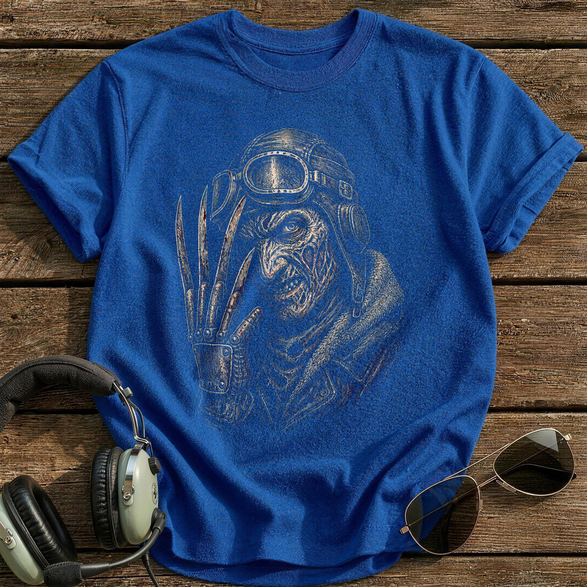 Clawed Etched 18 T-Shirt - Royal
