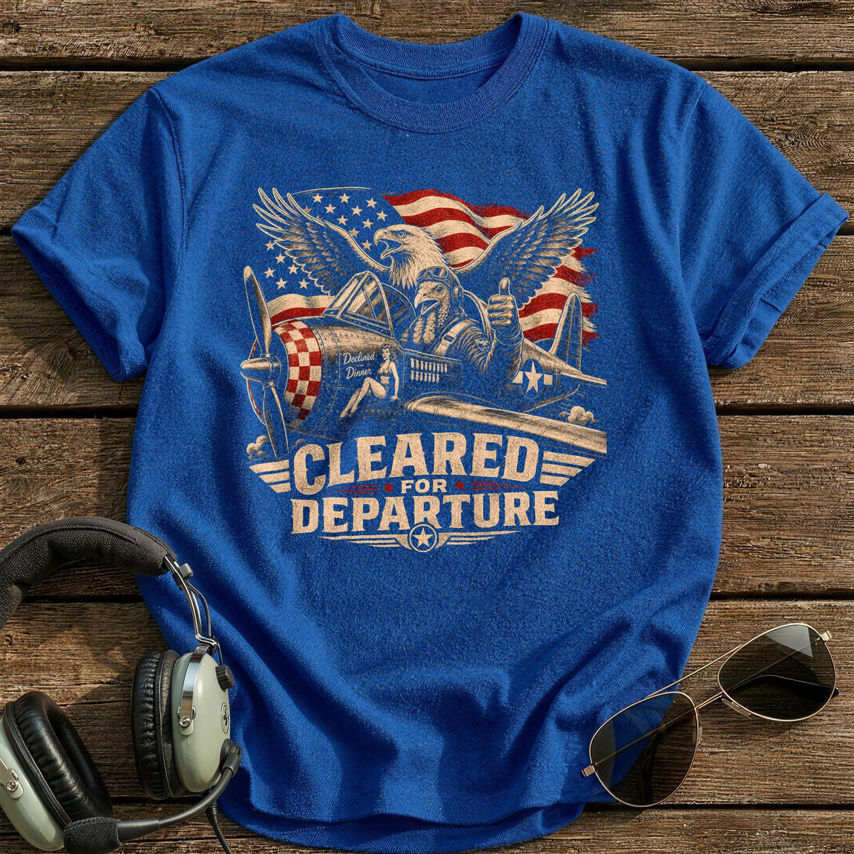 Cleared For Departure Declined Dinner 10 T-Shirt - Royal