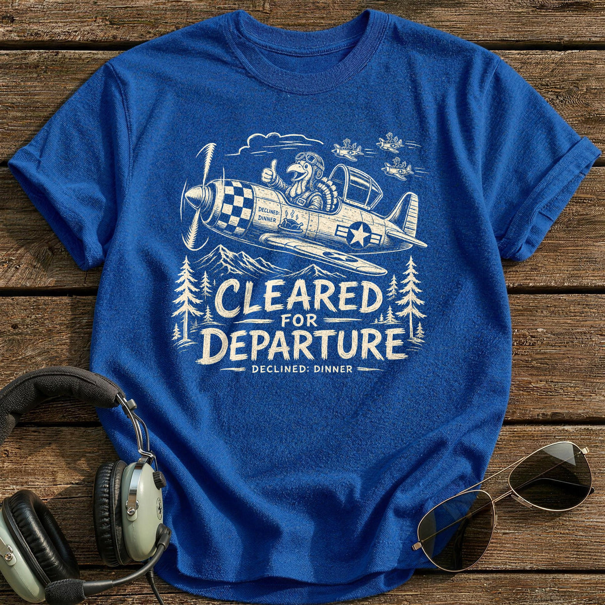 Cleared For Departure Declined Dinner 9 T-Shirt - Royal