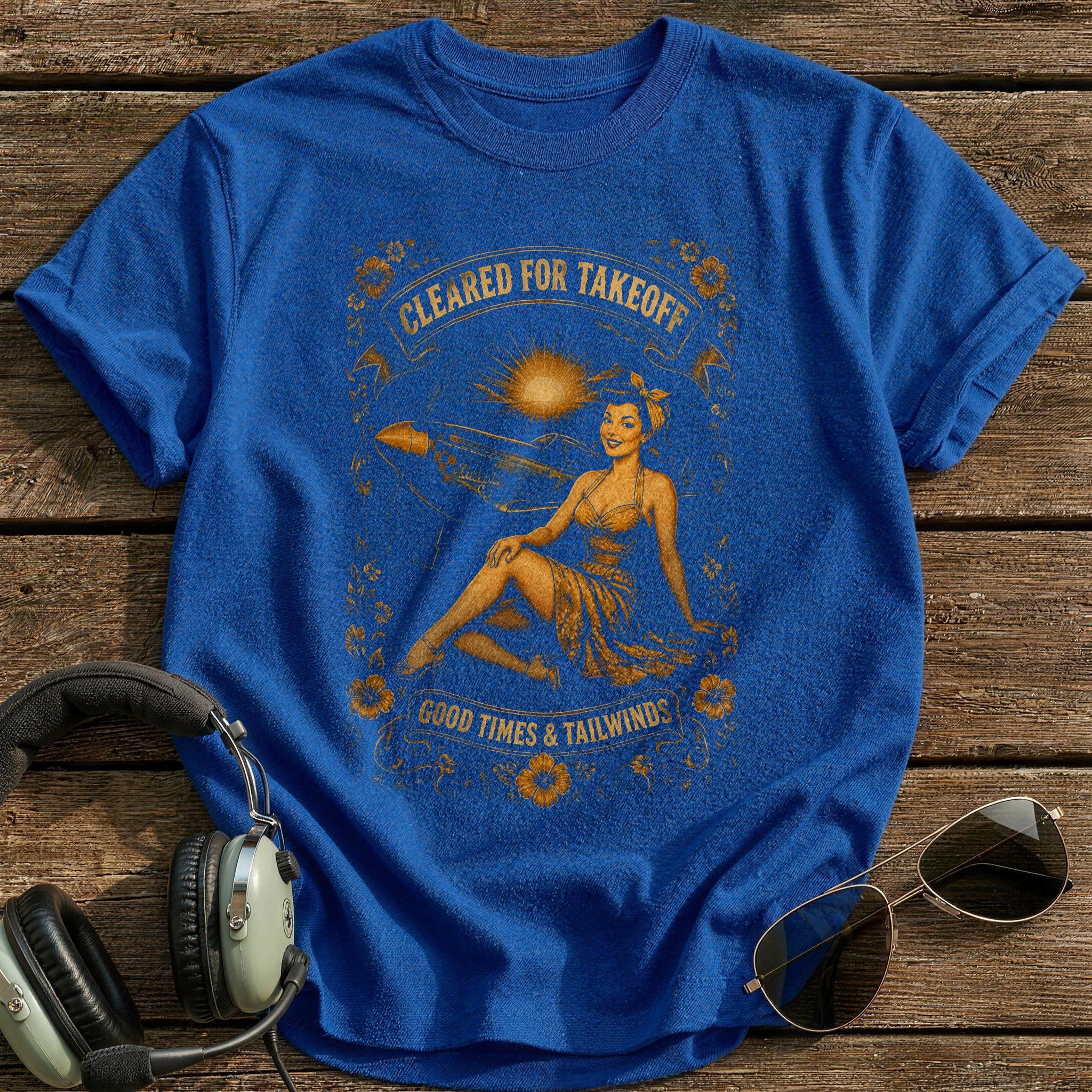 Cleared For Takeoff T-Shirt - Royal