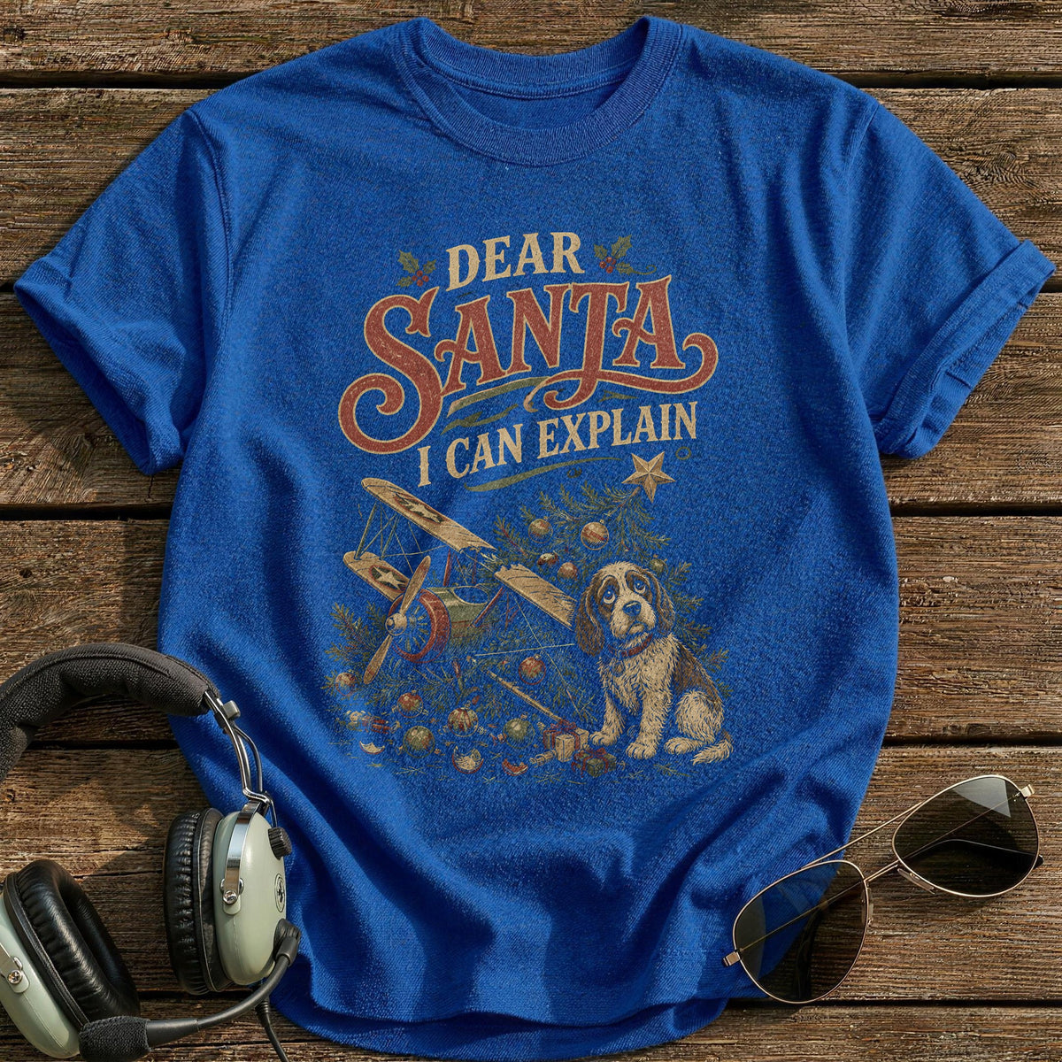 Dear Santa I Can Explain 78 T-Shirt - Royal