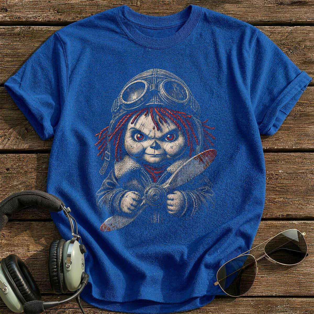 Doll Etched 73 T-Shirt - Royal