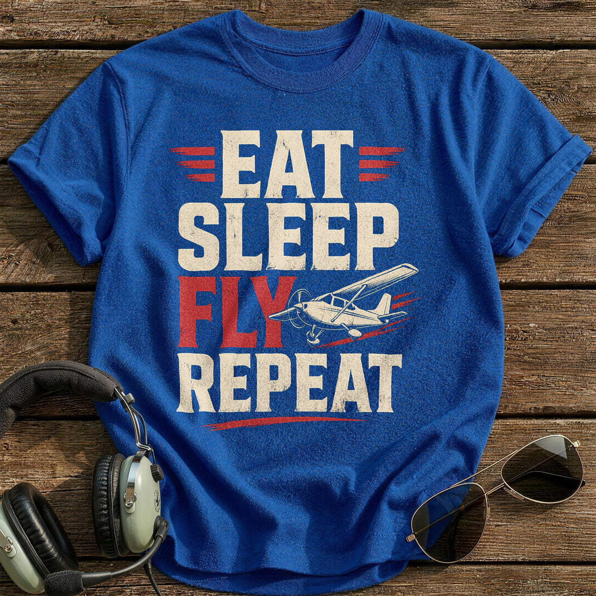 Eat Sleep Fly T-Shirt - Royal