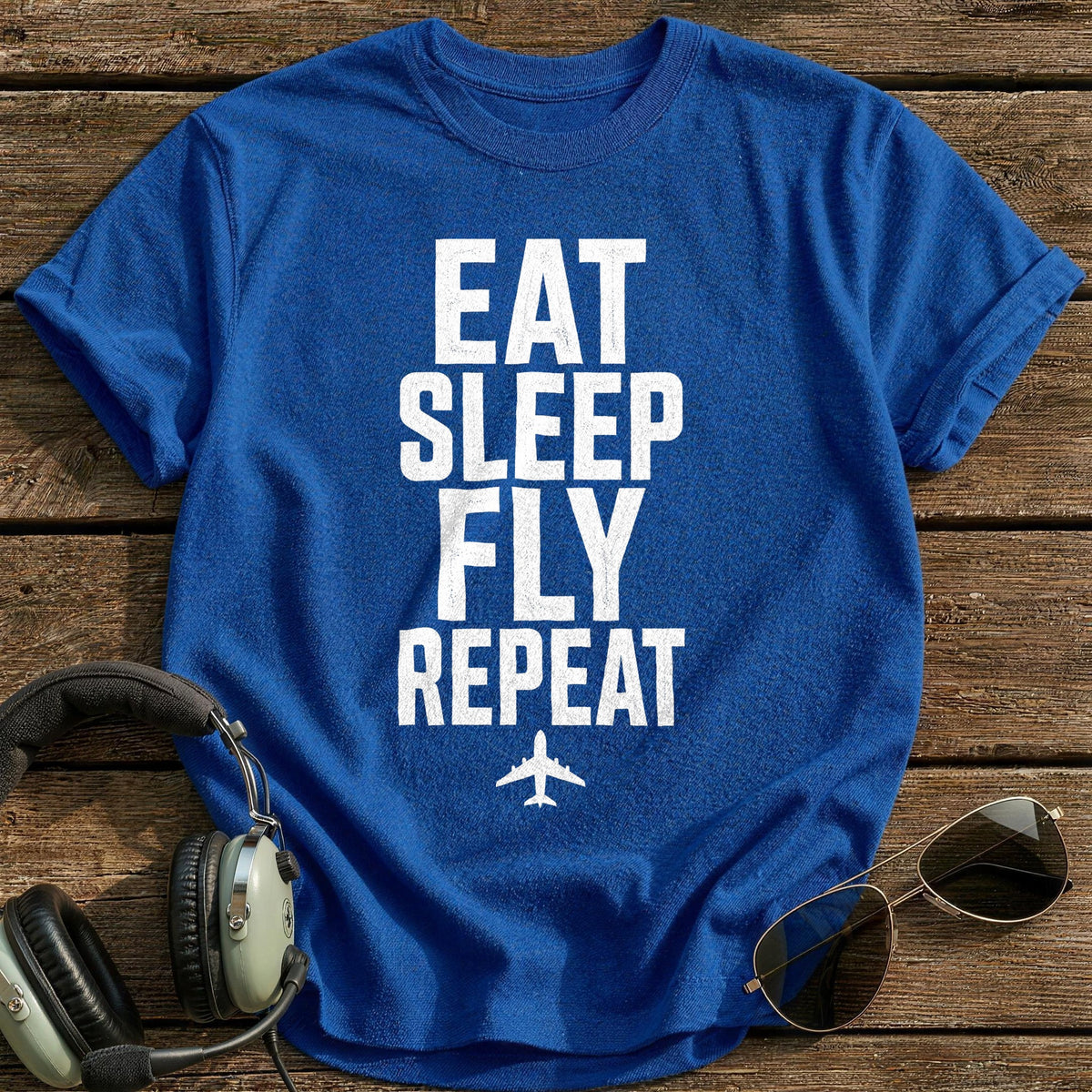 Eat Sleep Fly 37 T-Shirt - Royal