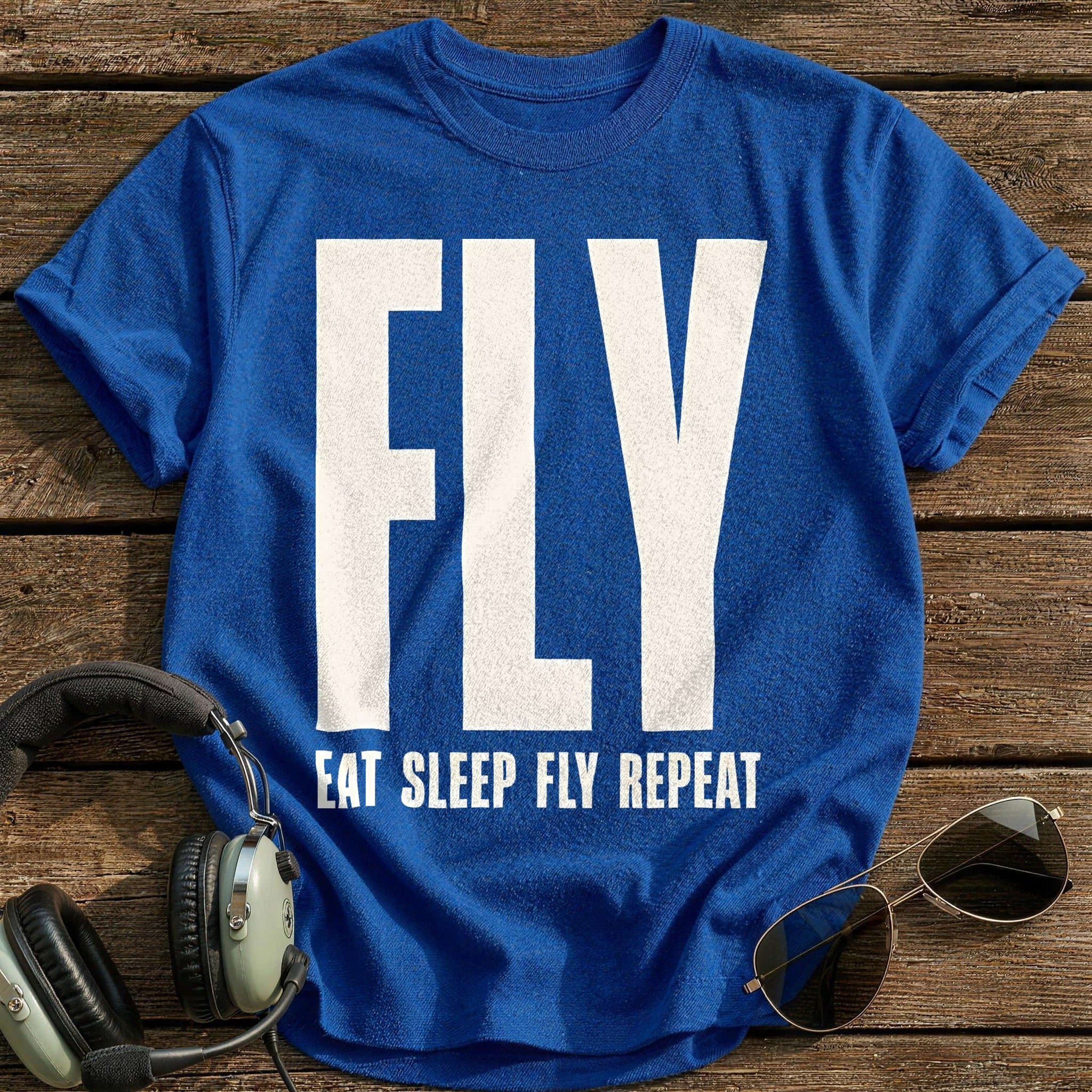 Eat Sleep Fly Repeat 41 T-Shirt - Royal