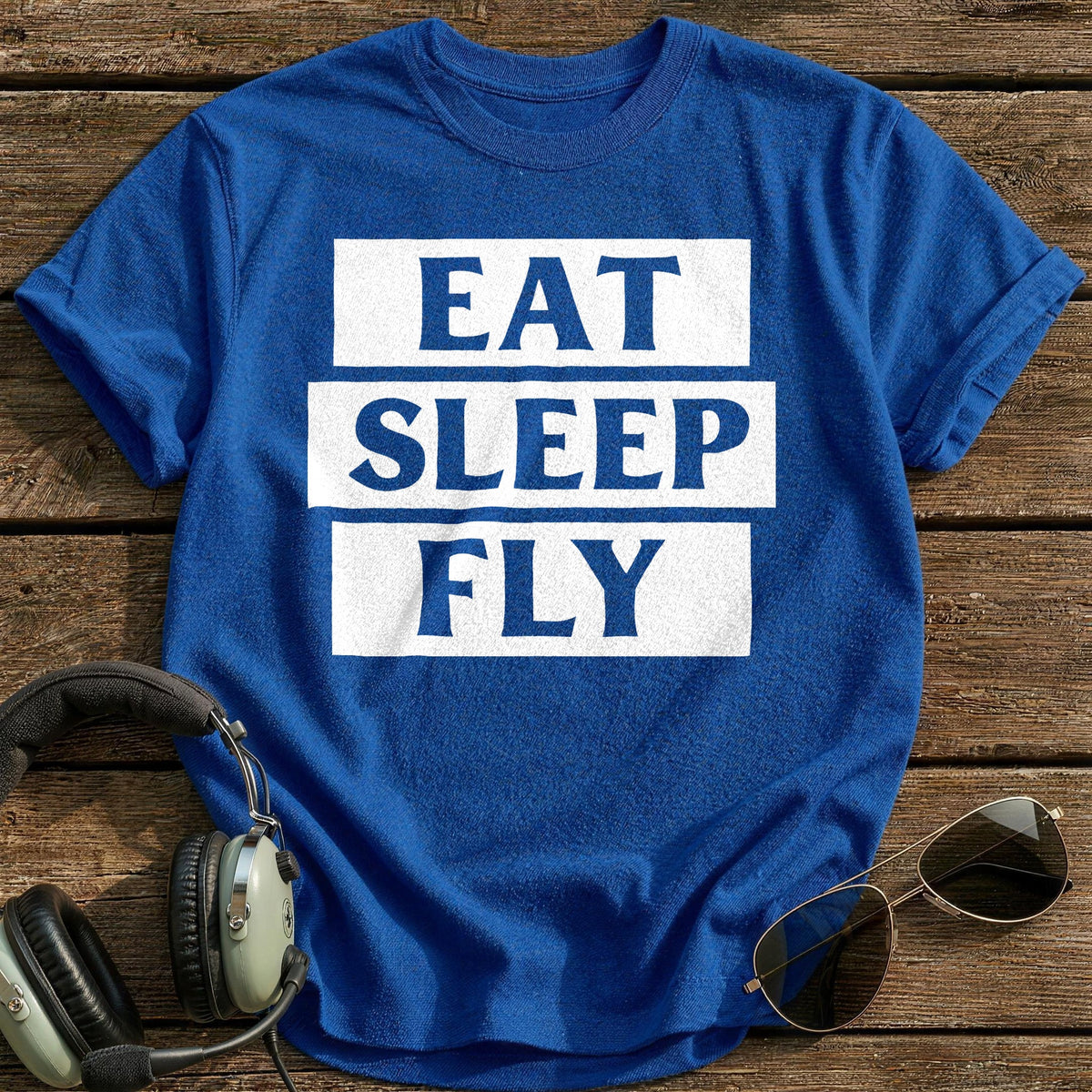 Eat Sleep Fly T-Shirt - Royal