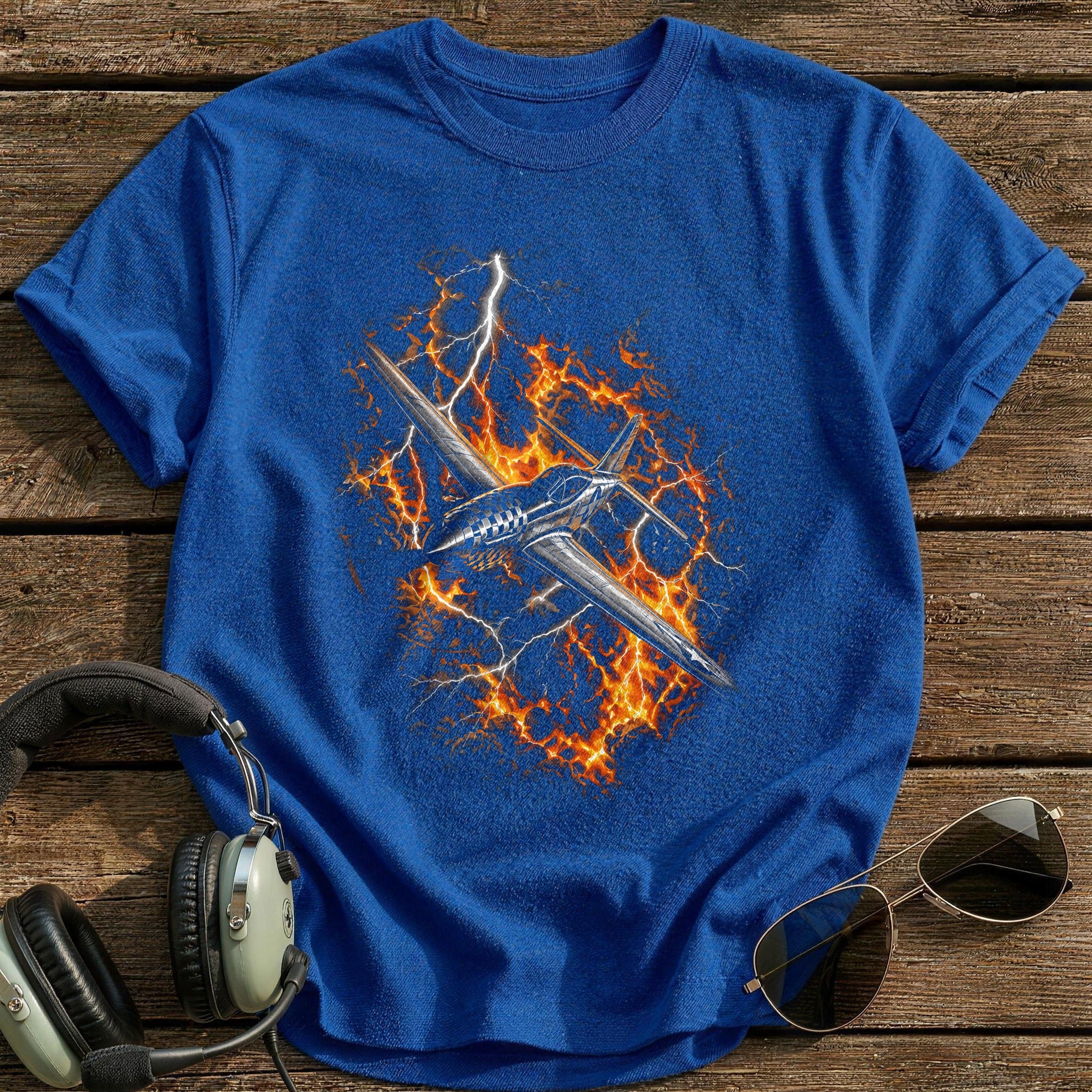 Fire Lightning Jet T-Shirt - Royal
