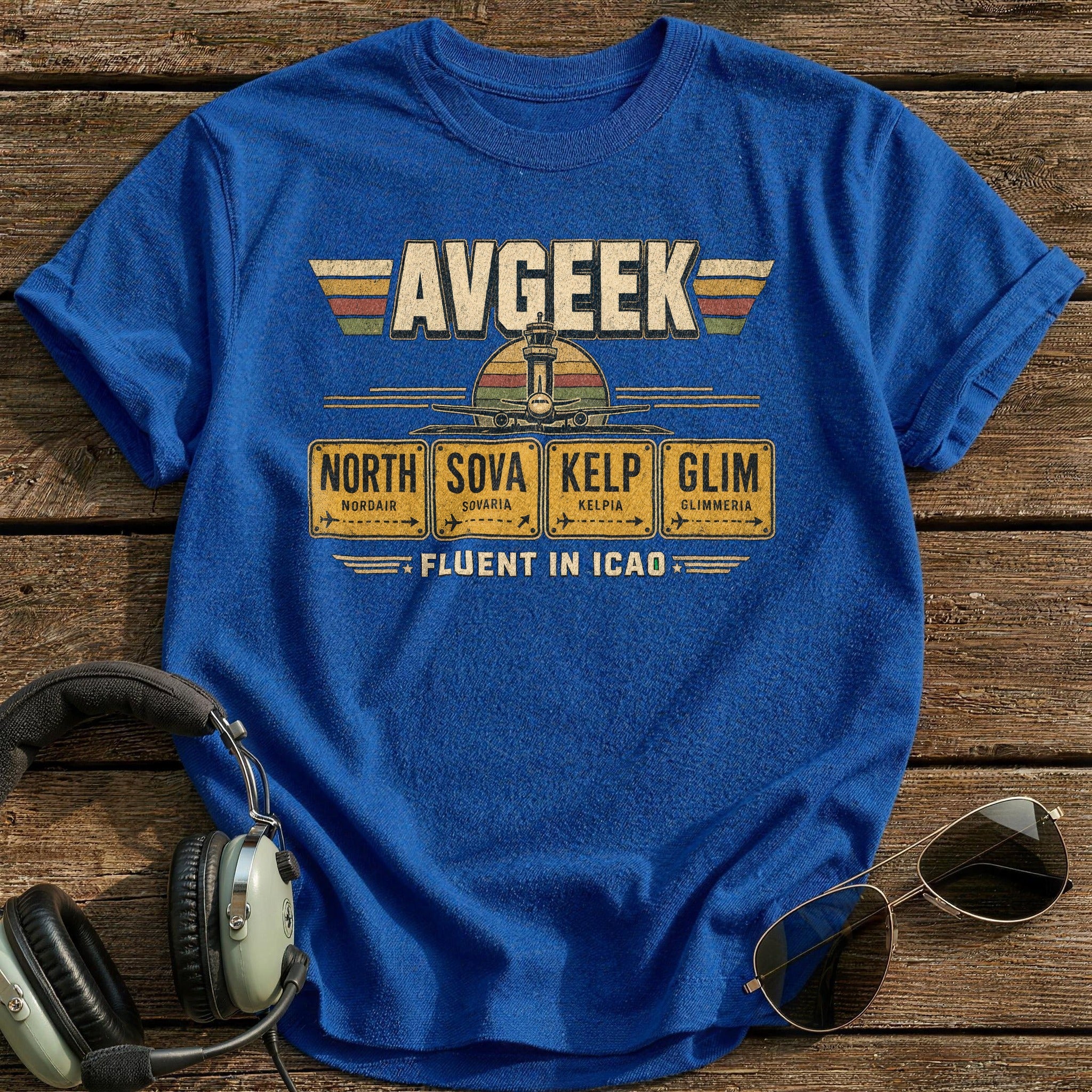 Fluent in ICAO T-Shirt - Royal