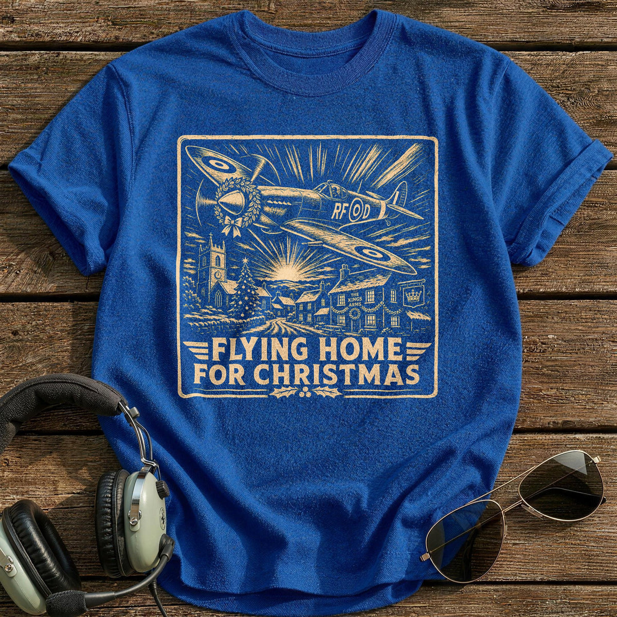 Flying Home For Christmas 10 T-Shirt - Royal