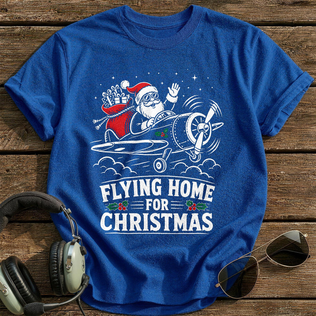 Flying Home For Christmas 25 T-Shirt - Royal