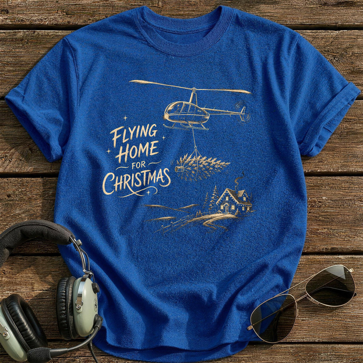 Flying Home For Christmas 4 T-Shirt - Royal
