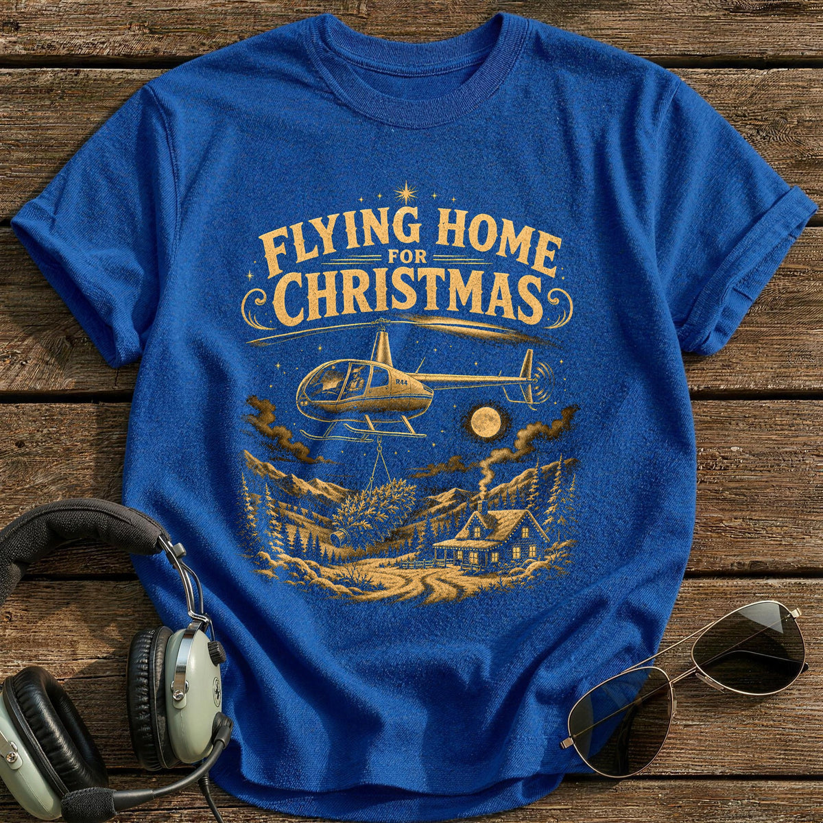 Flying Home For Christmas 5 T-Shirt - Royal