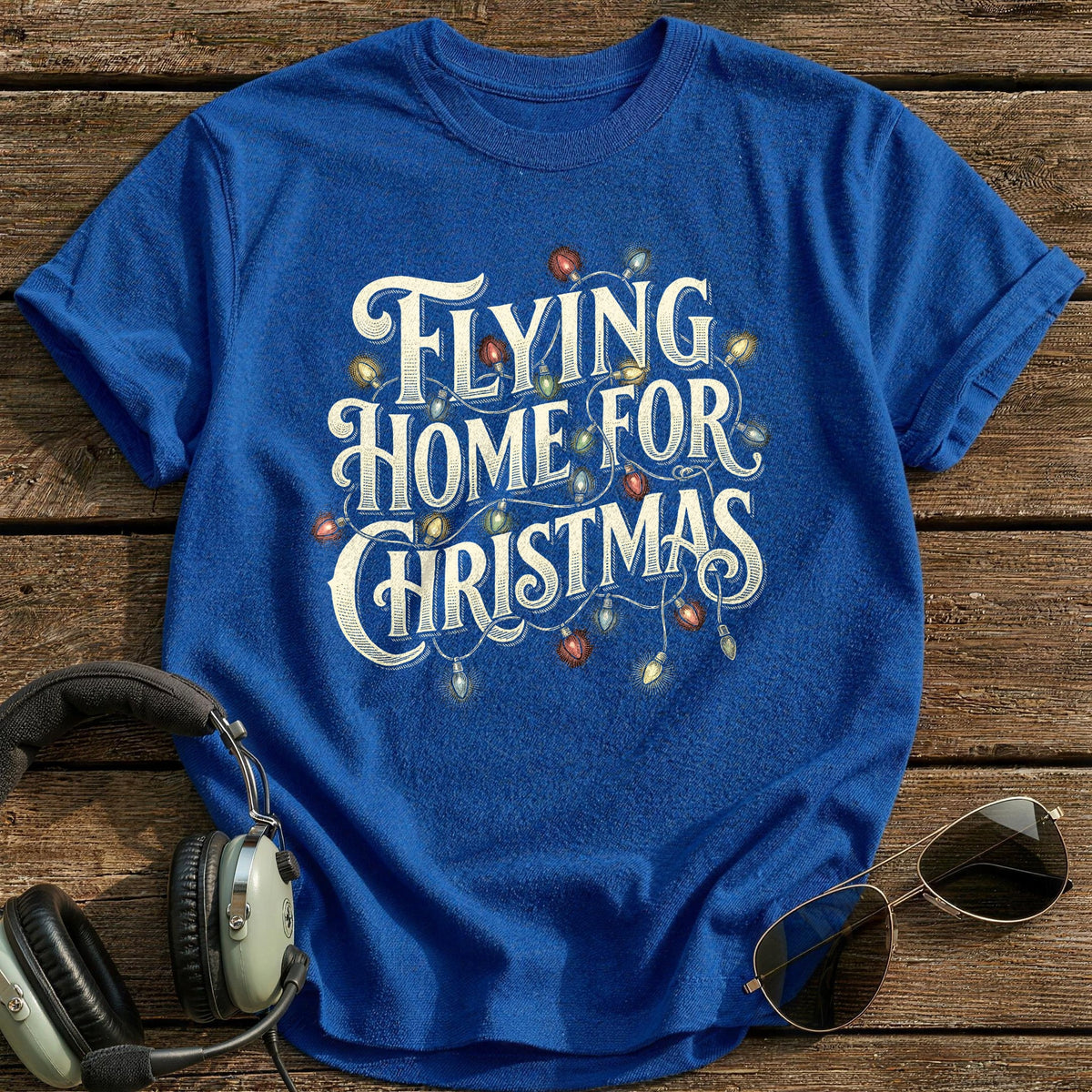 Flying Home For Christmas 6 T-Shirt - Royal