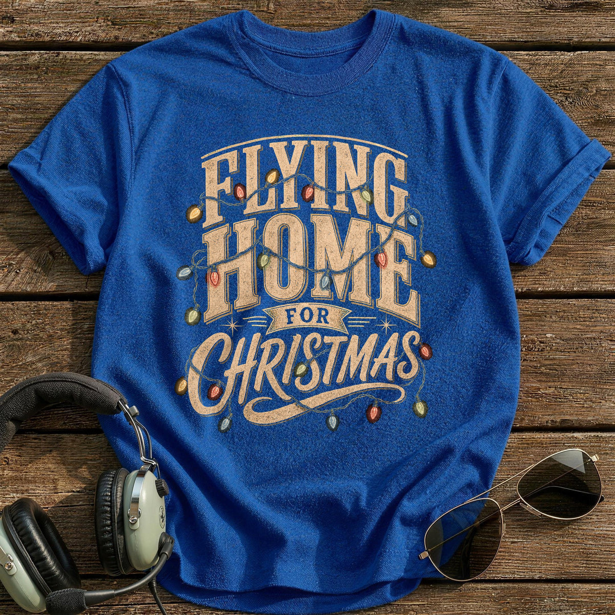 Flying Home For Christmas 8 T-Shirt - Royal