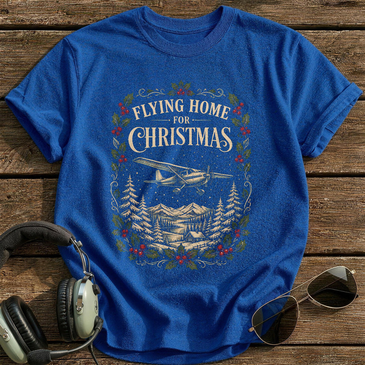 Flying Home For Christmas 83 T-Shirt - Royal