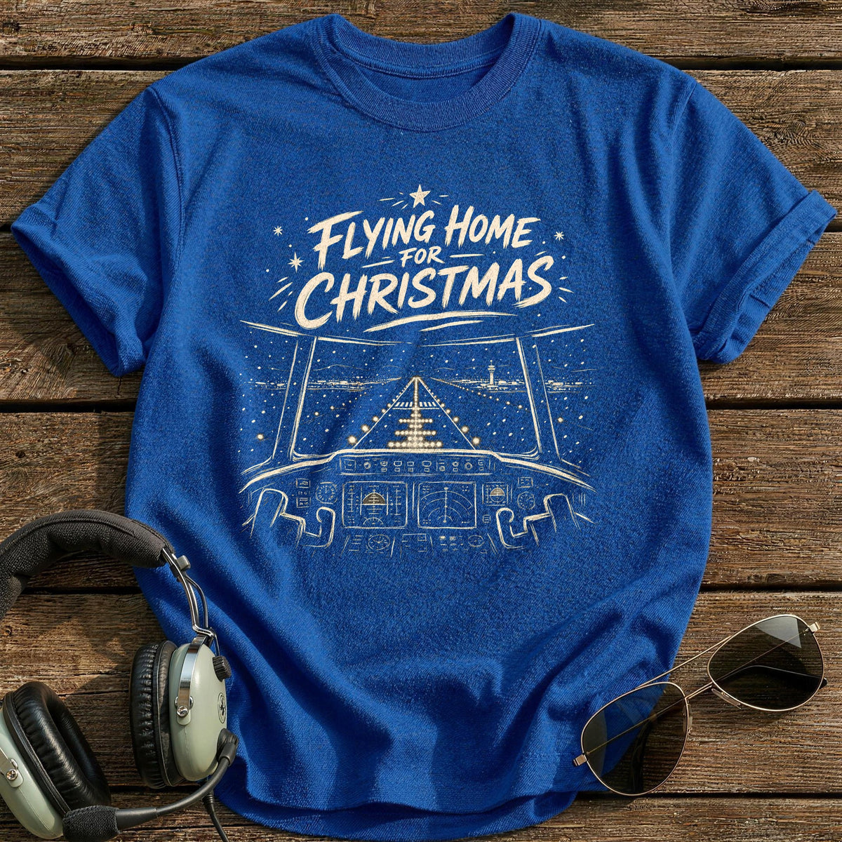 Flying Home For Christmas 9 T-Shirt - Royal