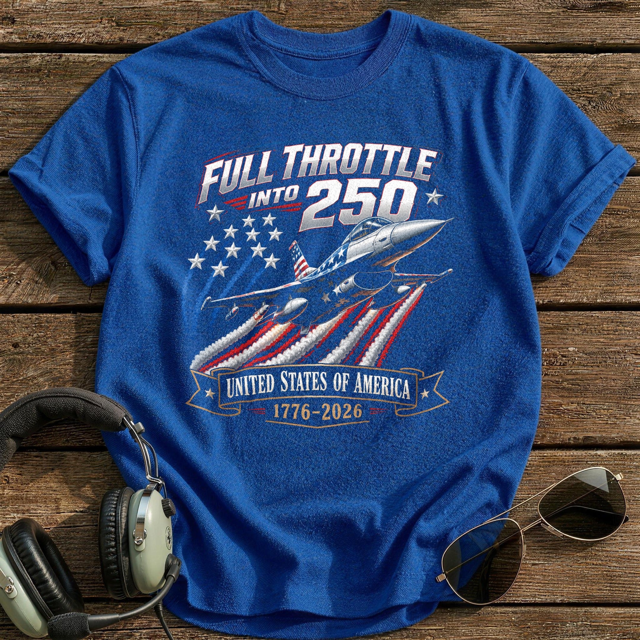 Full Throttle Into 250 T-Shirt - Royal