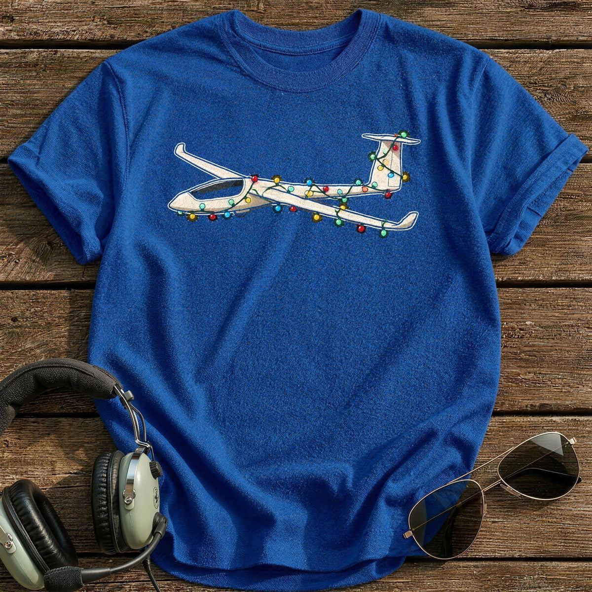 Glider Christmas Lights 87 Kids T-Shirt - Royal