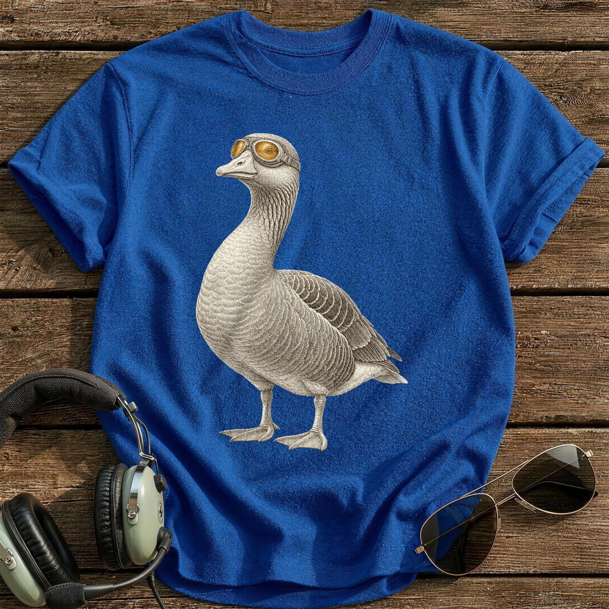 Goggles On T-Shirt - Royal