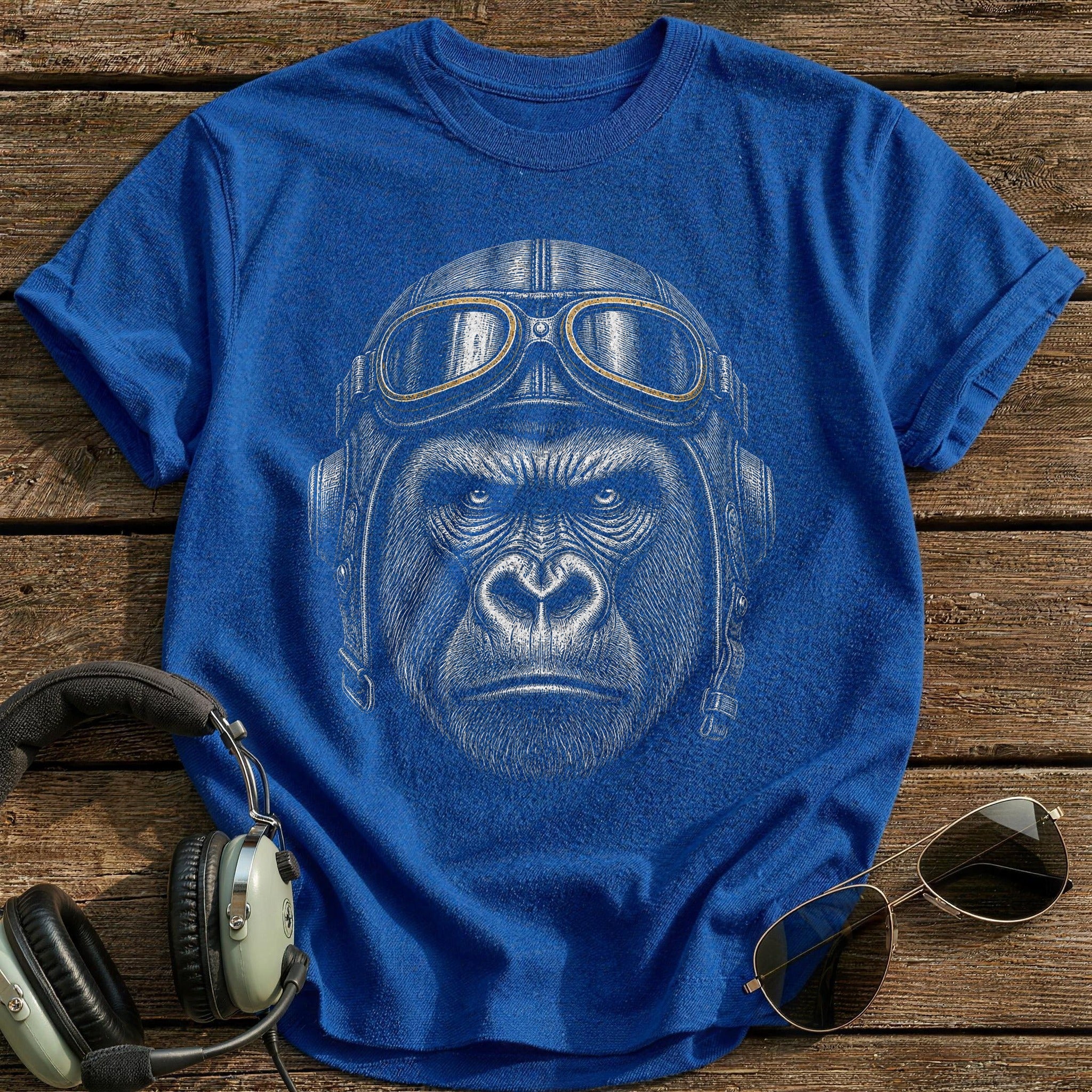 Gorilla Aviator (Faded Gold) T-Shirt - Royal
