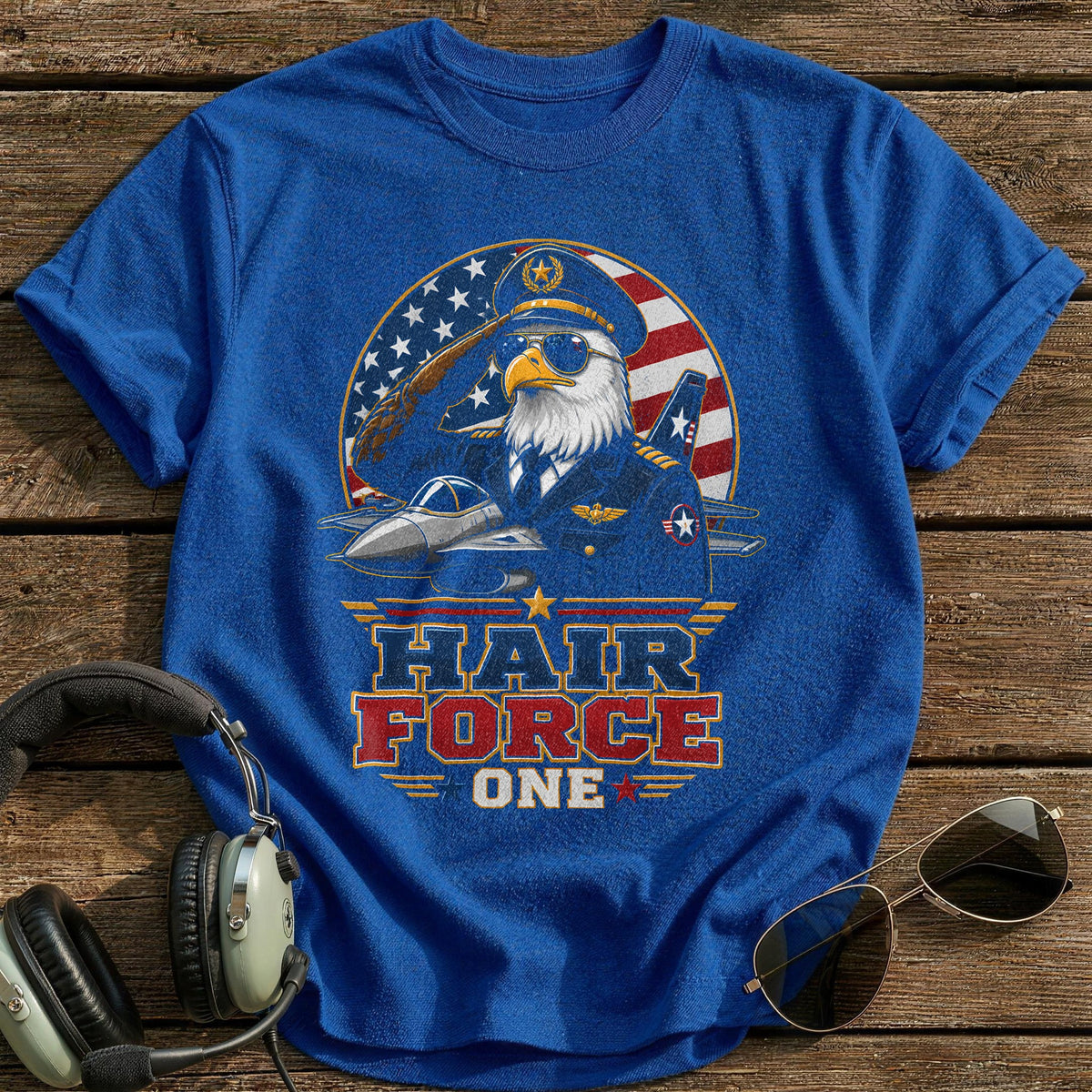 Hair Force One T-Shirt - Royal