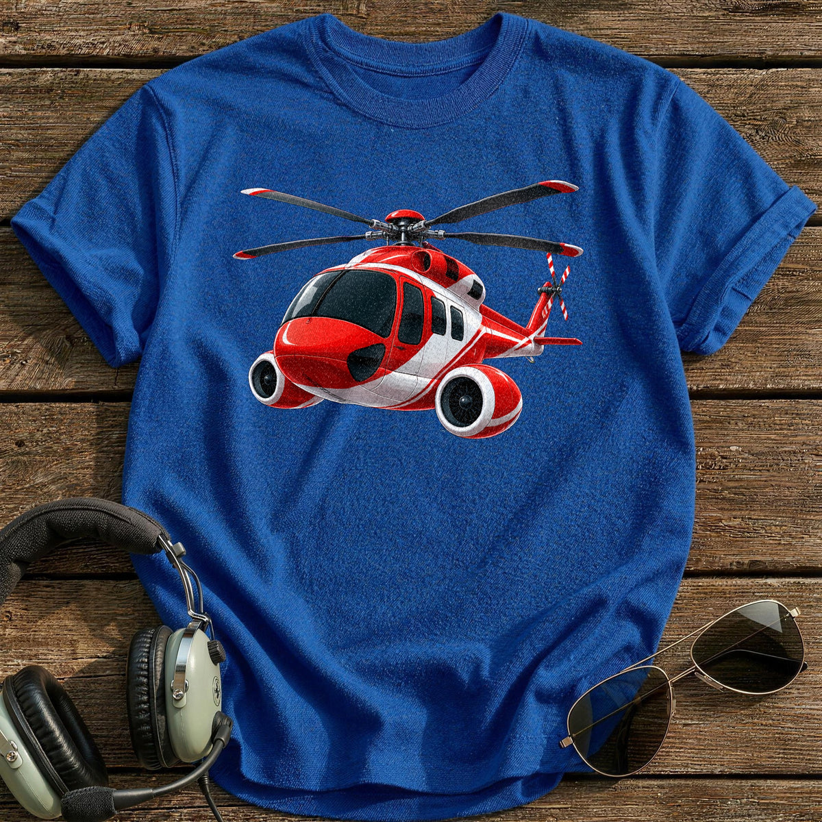 Helicopter 45 T-Shirt - Royal