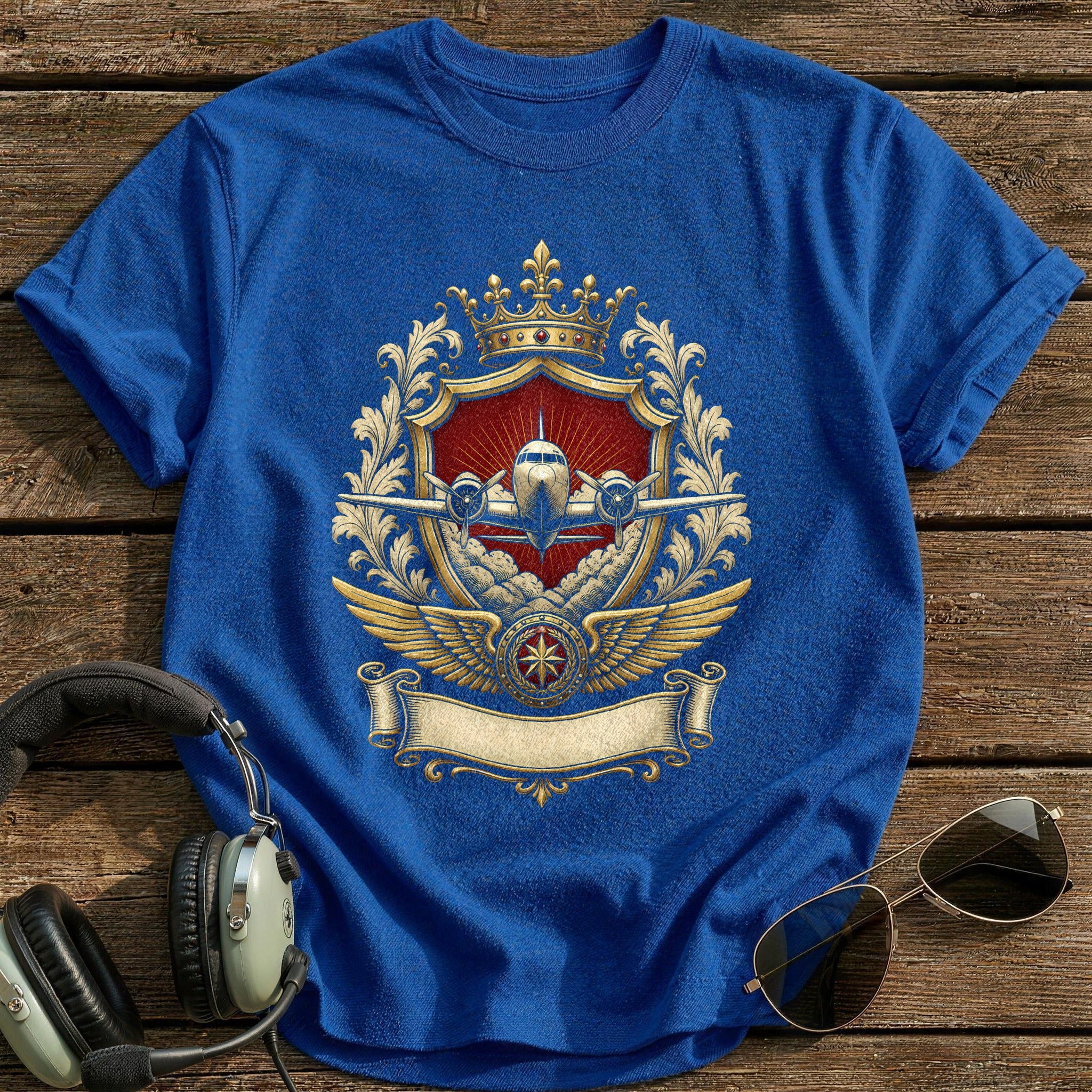 Heraldic Plane 72 T-Shirt - Royal