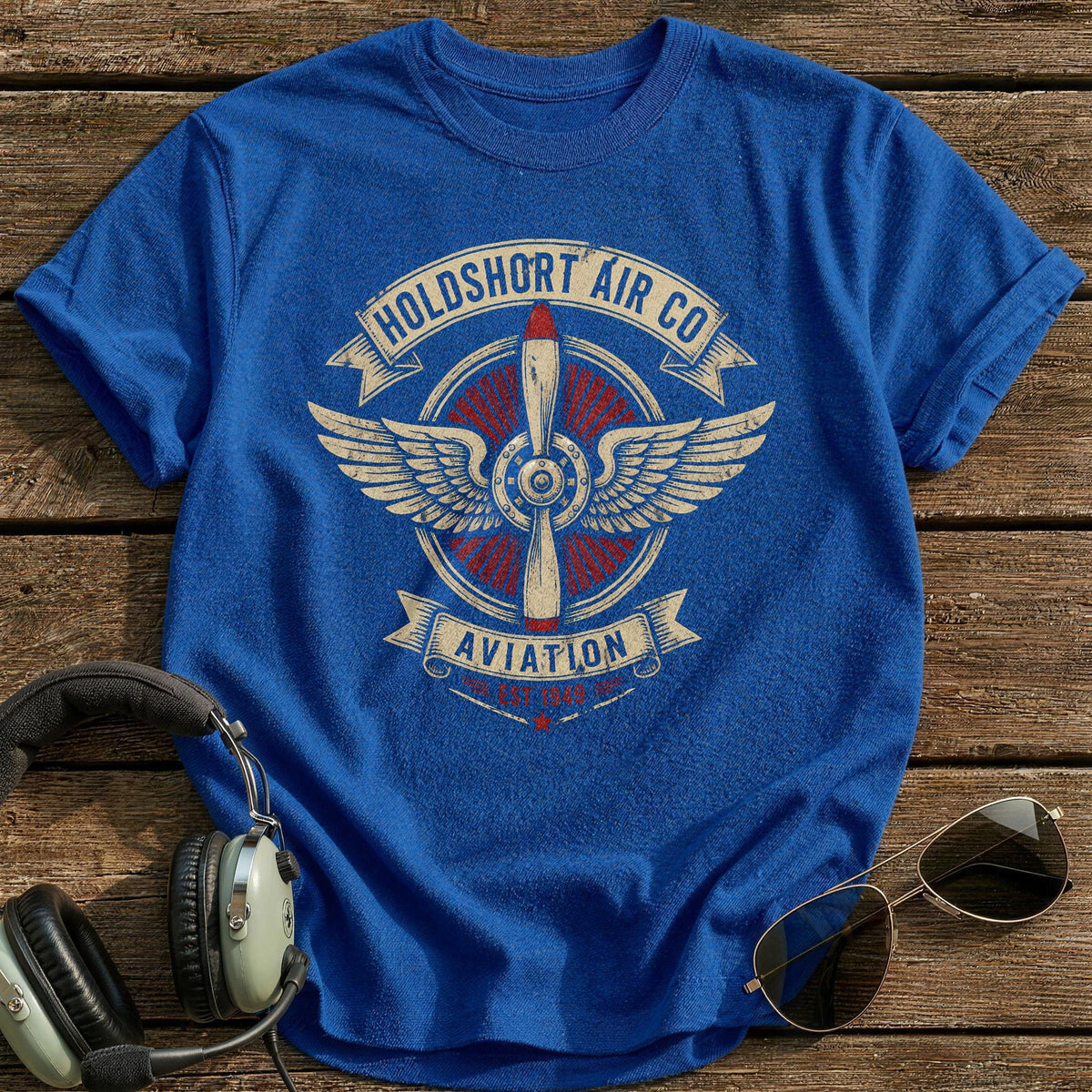 Holdshort Air Co Emblem 21 T-Shirt - Royal
