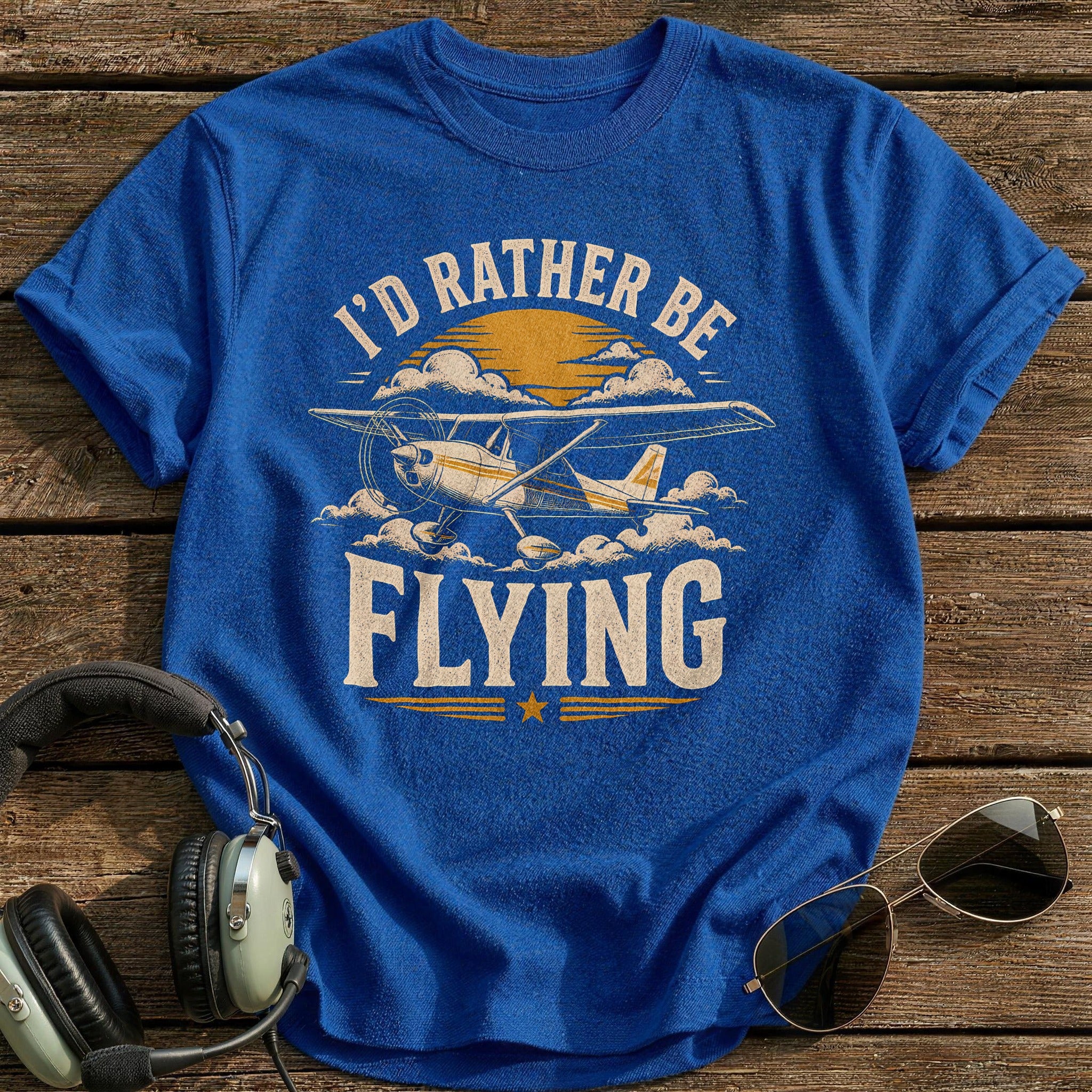 Id Rather Be Flying 74 T-Shirt - Royal