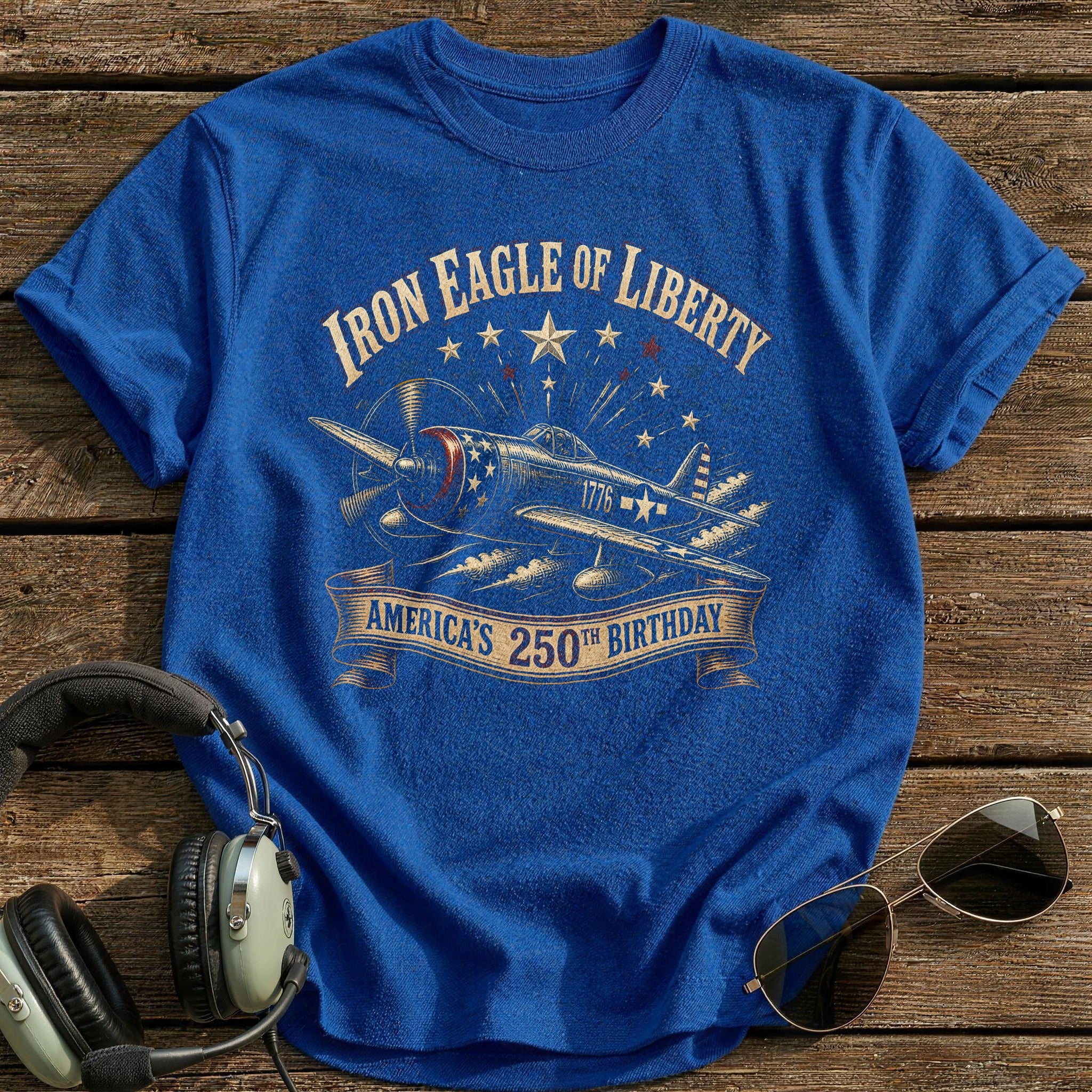 Iron Eagle Of Liberty T-Shirt - Royal