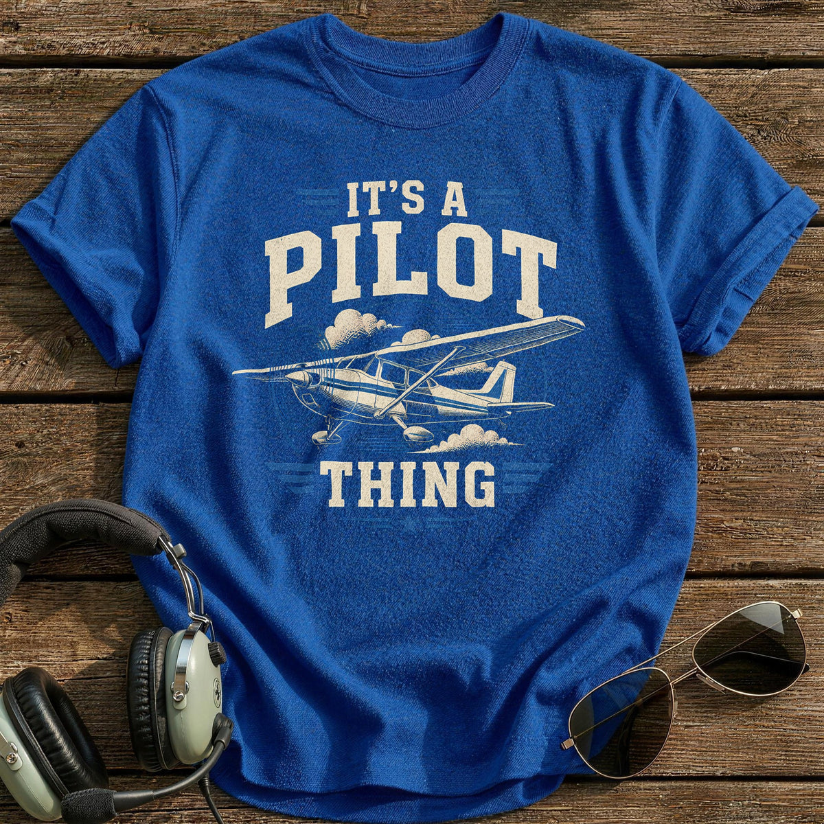 Its A Pilot Thing 86 T-Shirt - Royal