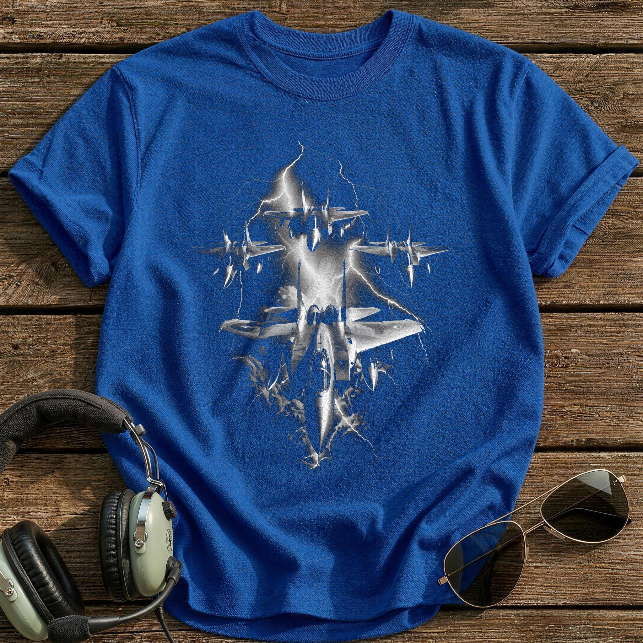 Jet Lightning Storm T-Shirt - Royal
